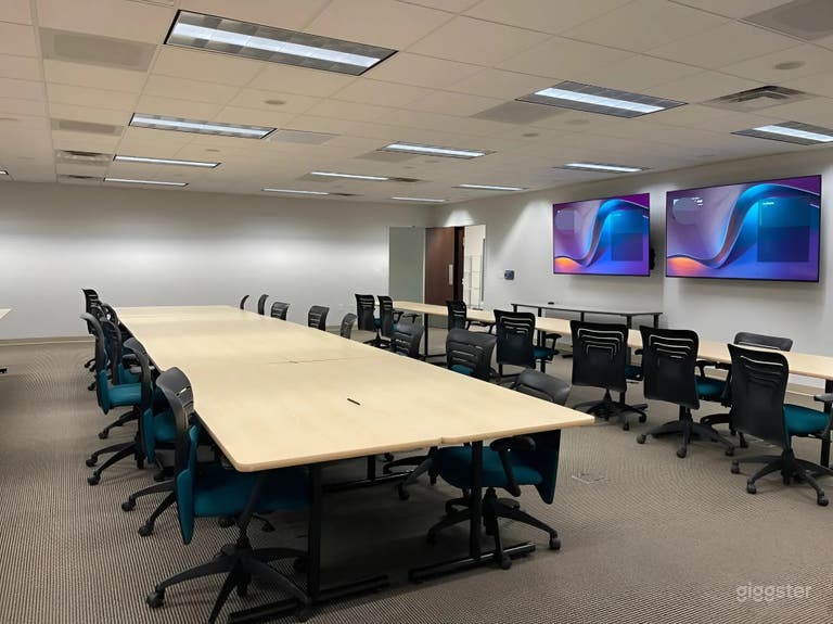  1,600 Sq Ft Training Room for 32 with Dual TVs 