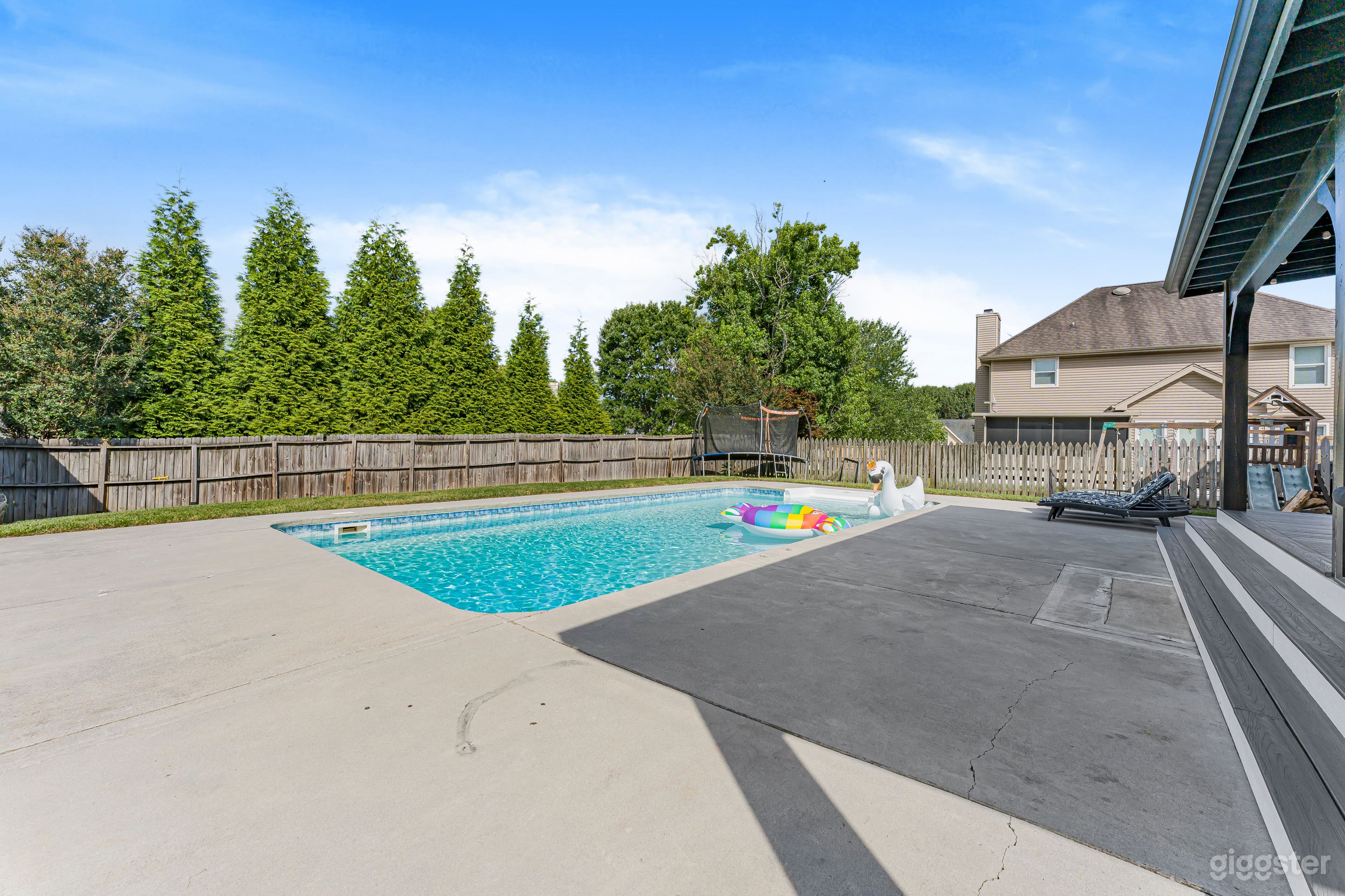 Backyard Pool with a Big Cove Porch Photo 2