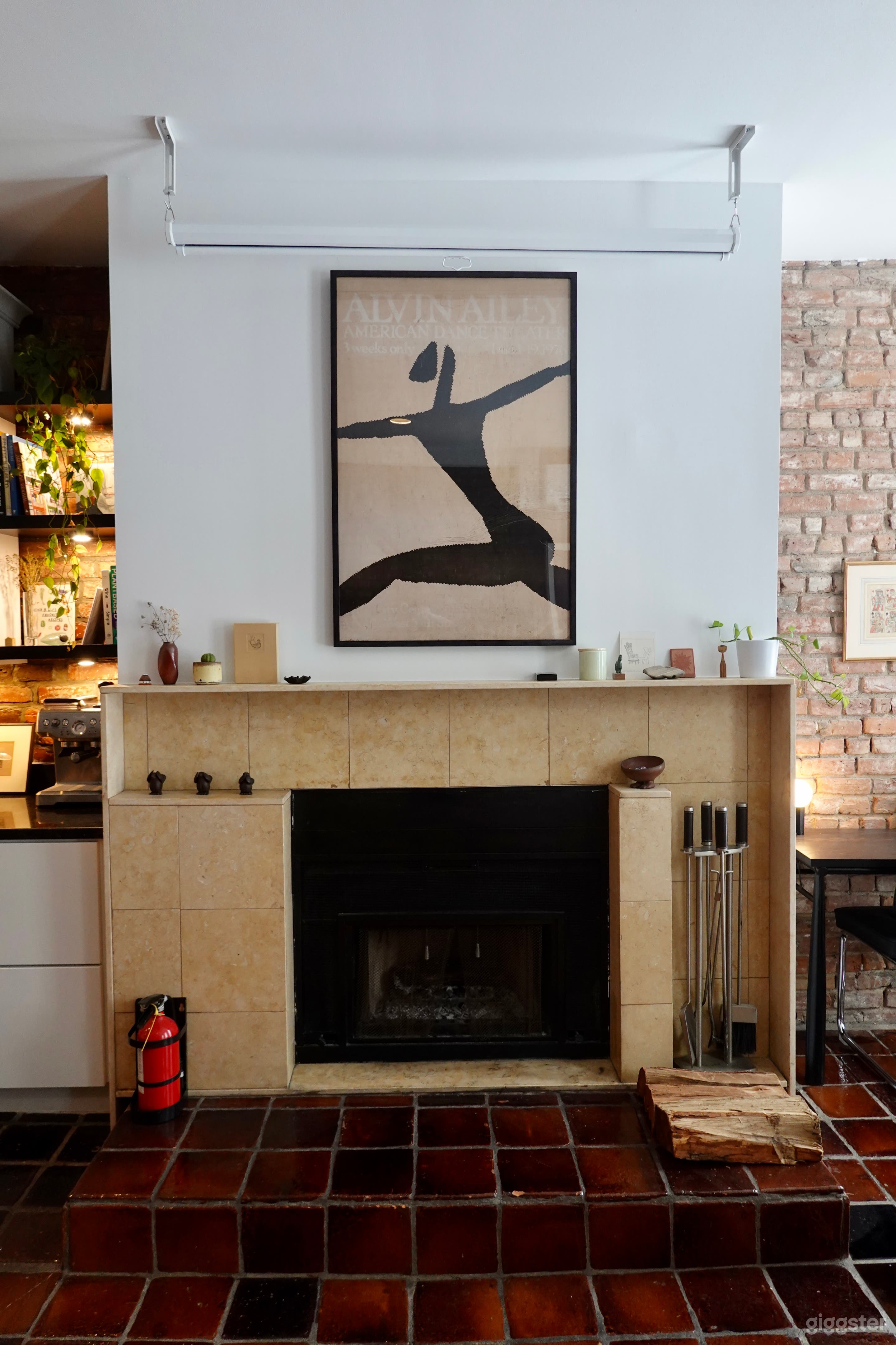 Charming NYC Loft: Exposed Brick, Tile Floors, Fire Place Photo 4