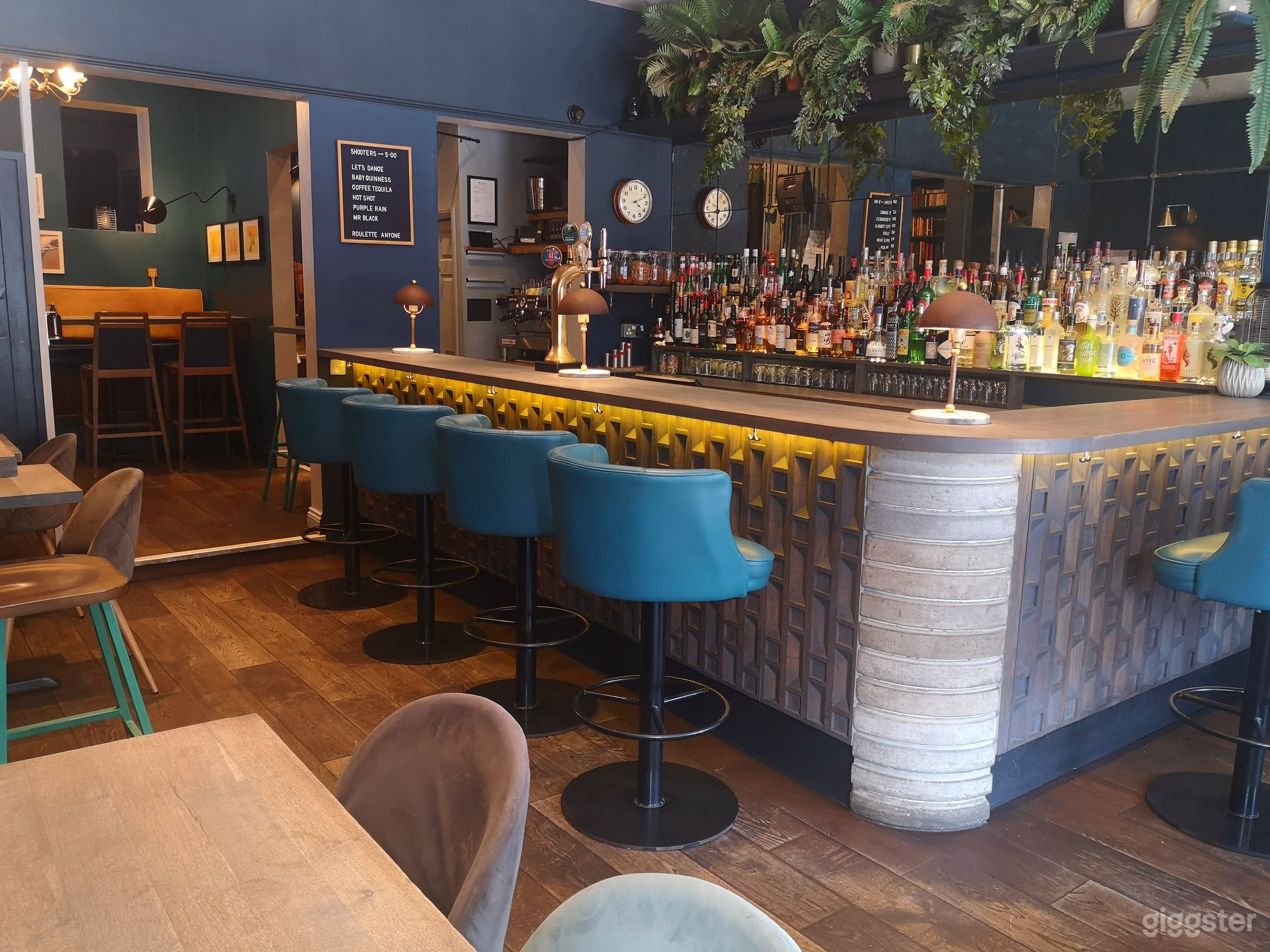 Bar area with view to middle room area.