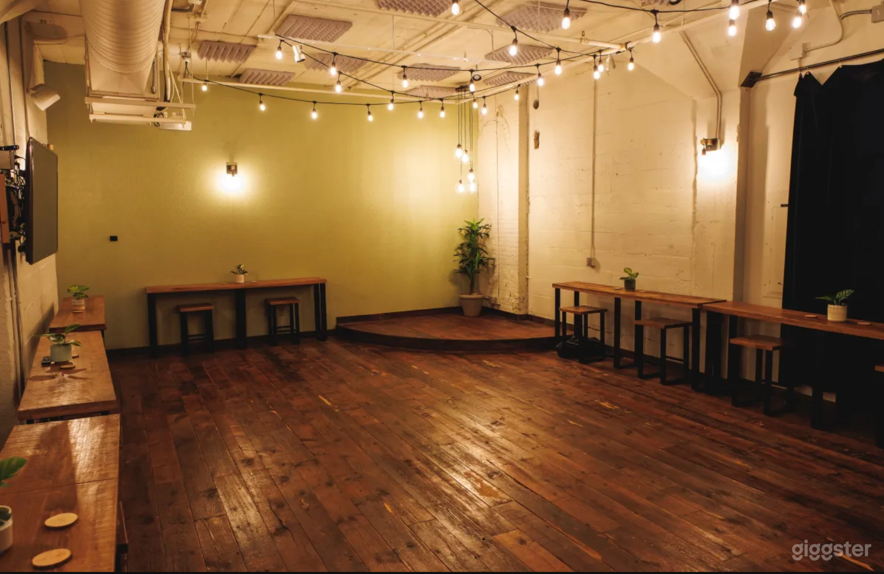 The Lounge can seat 40, can serve as the perfect dance floor, and has a range of free furniture options, speaker system, and smart TV.