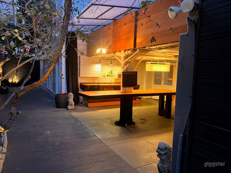  Worktable and work cabinet in garden area. 