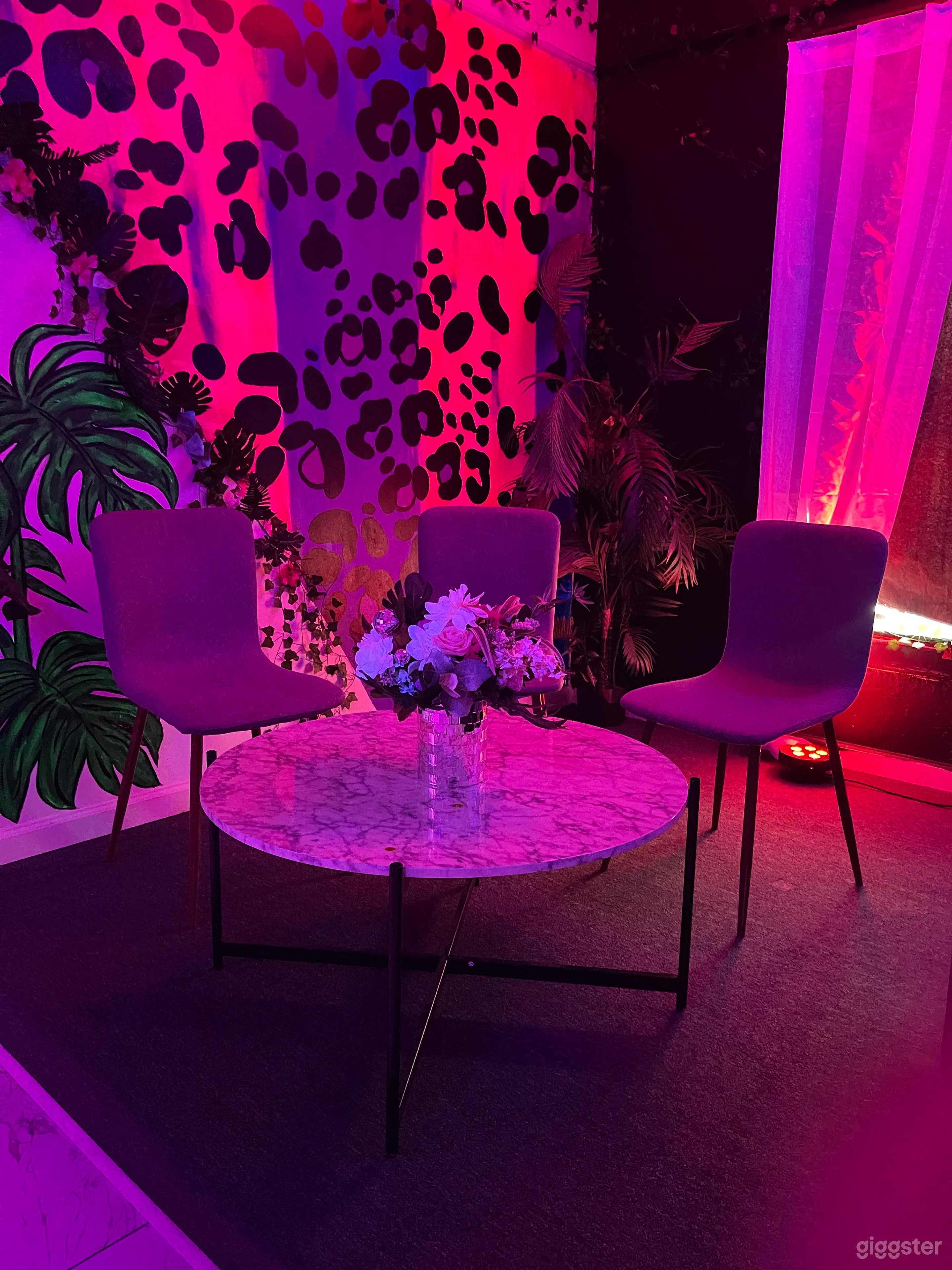 Electric Speakeasy Party Lounge with Neon Jungle Vibes Photo 2