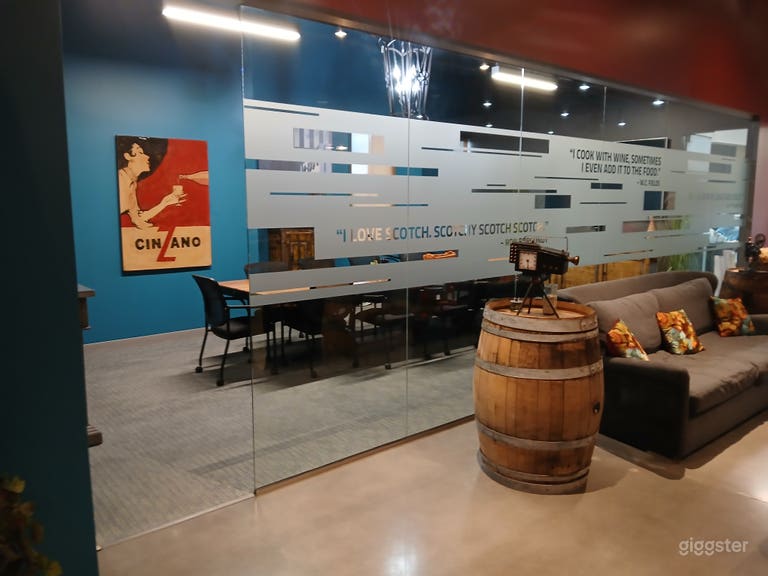  Conference room glass wall and door.  