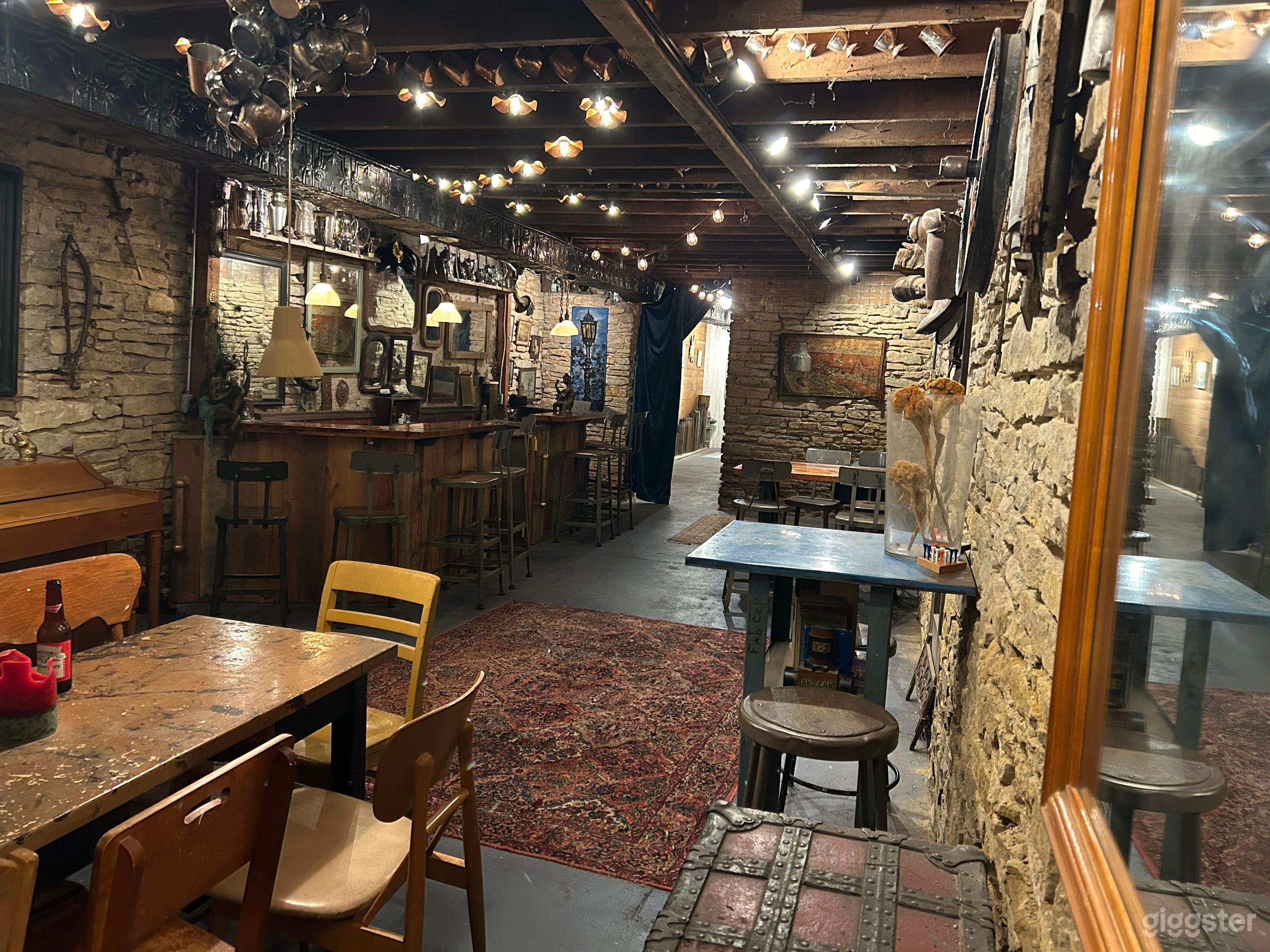 1920s stone wall speak easy lounge Photo 4