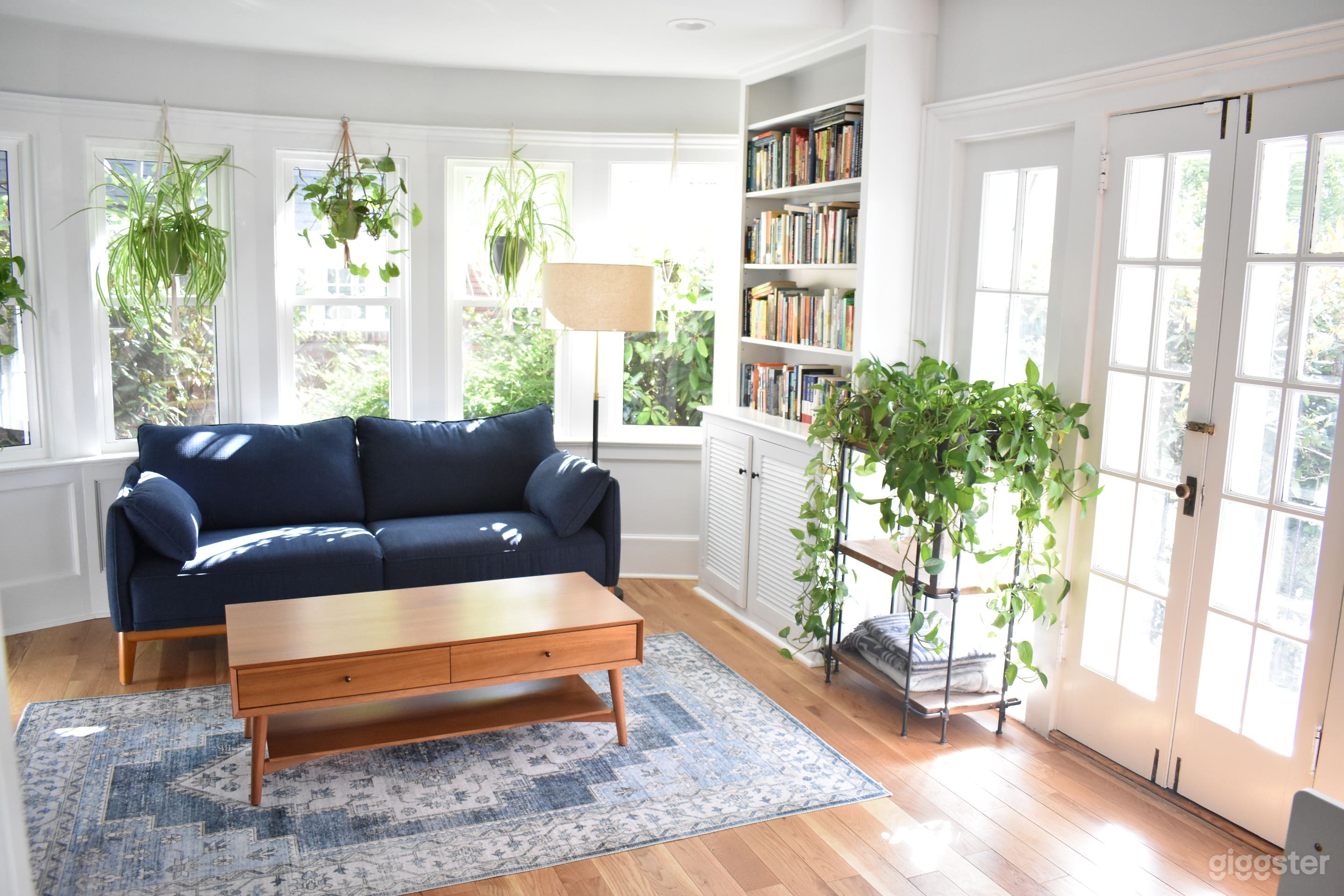 Sun room with small patio