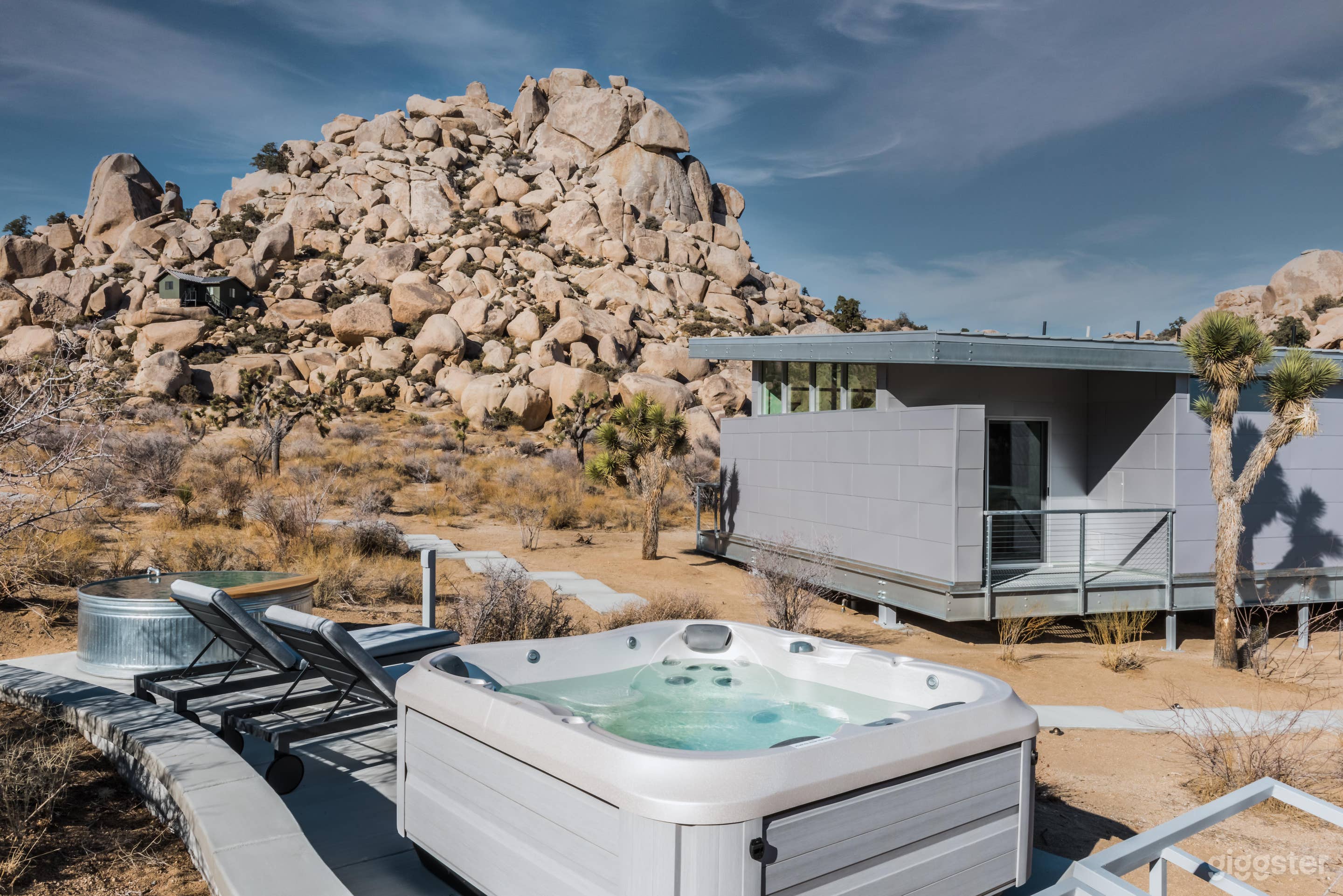 Enjoy a 4 person hot tub just steps away from the home.