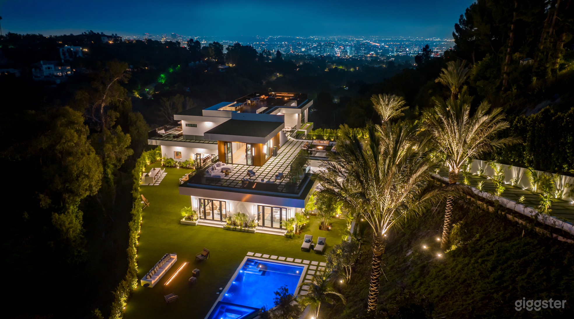 Private Bel Air Estate with Palm-Lined Driveway | Rooftop Vi Photo 1