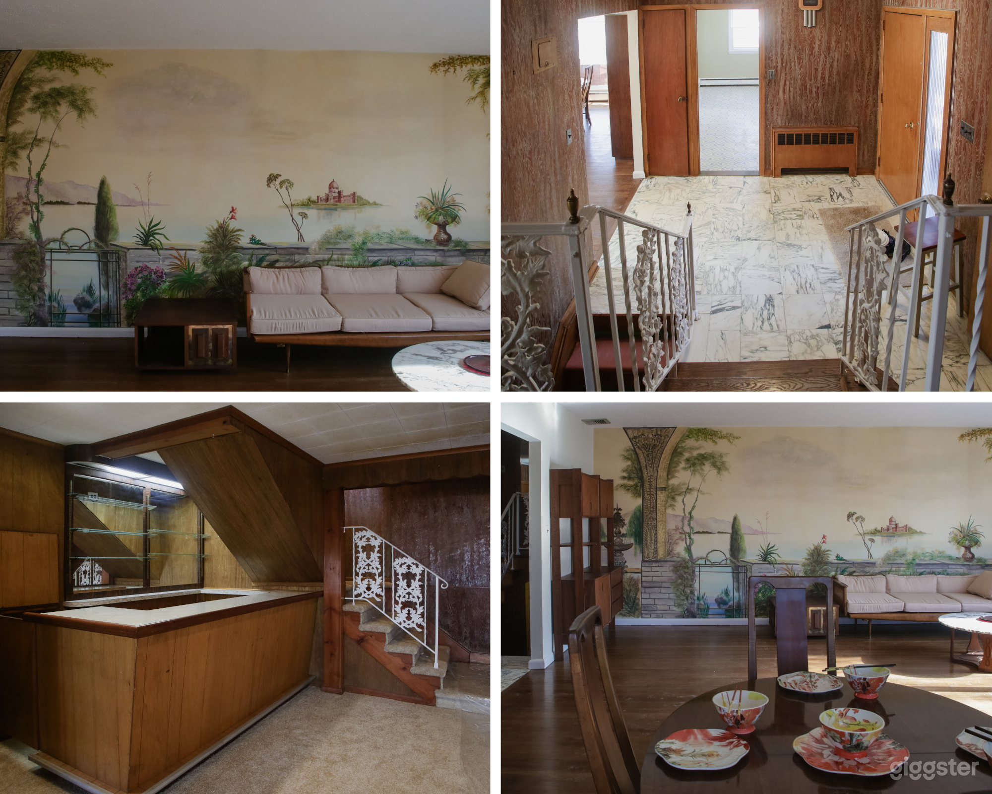 Retro Wallpapered Furnished House, Mid-Century  Photo 1