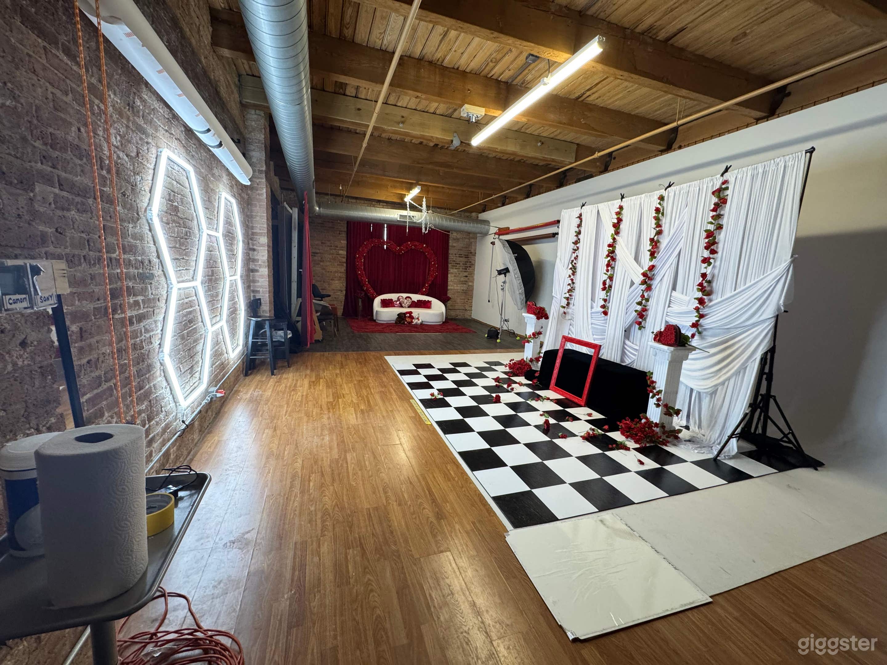 Valentine’s Day Photo Studio w/ Two Romantic Sets & LED Wall Photo 3