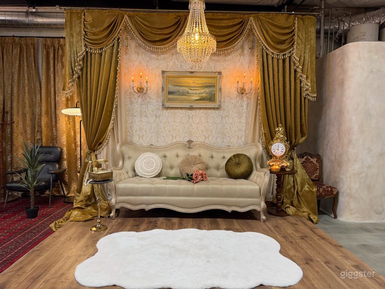  Sala de Estar Vintage Elegante de Princesa - Estudio Fotográfico 