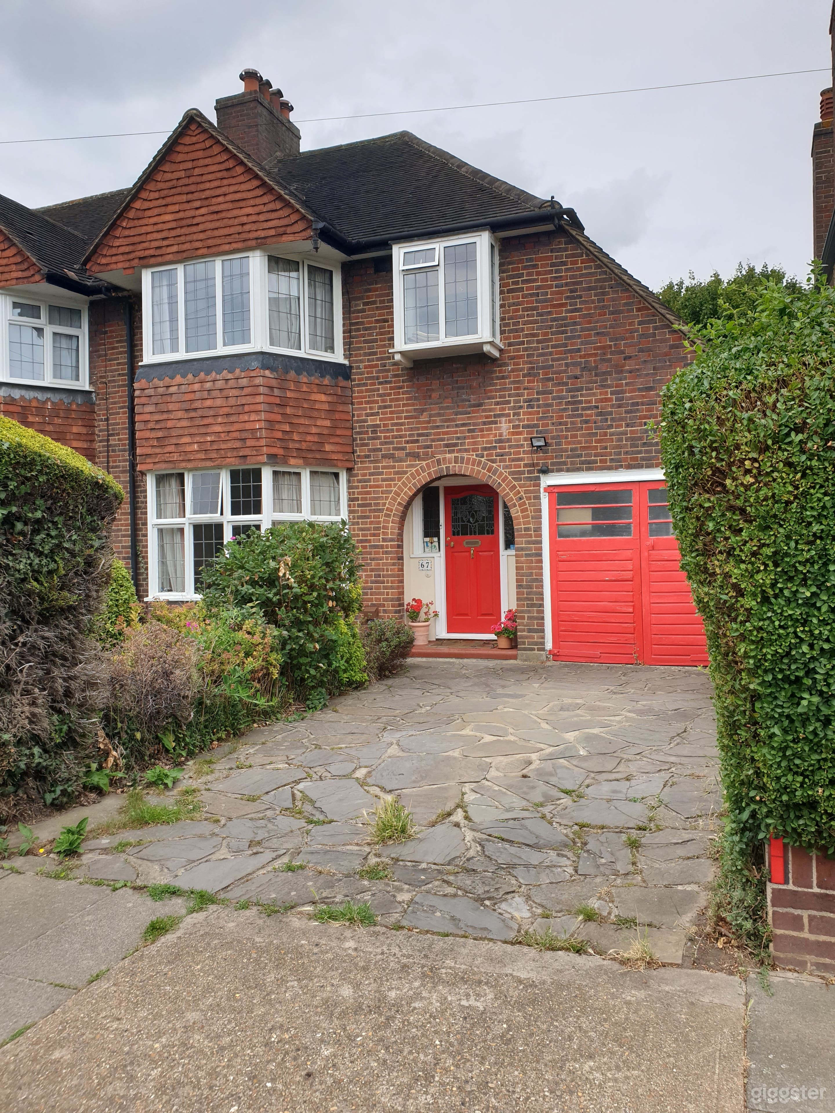 Front of house showing 
off-street parking. 