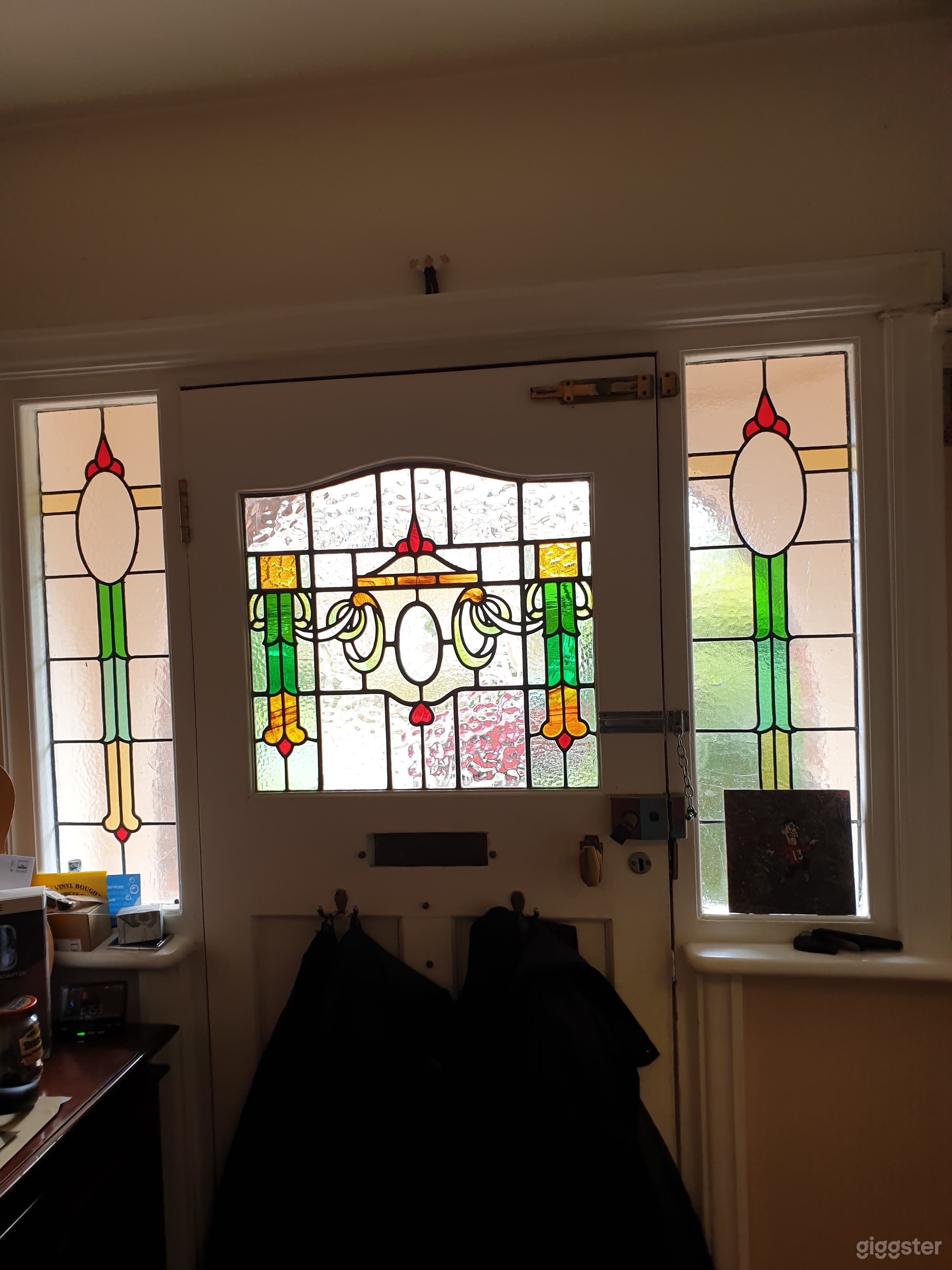 Front stained glass window
