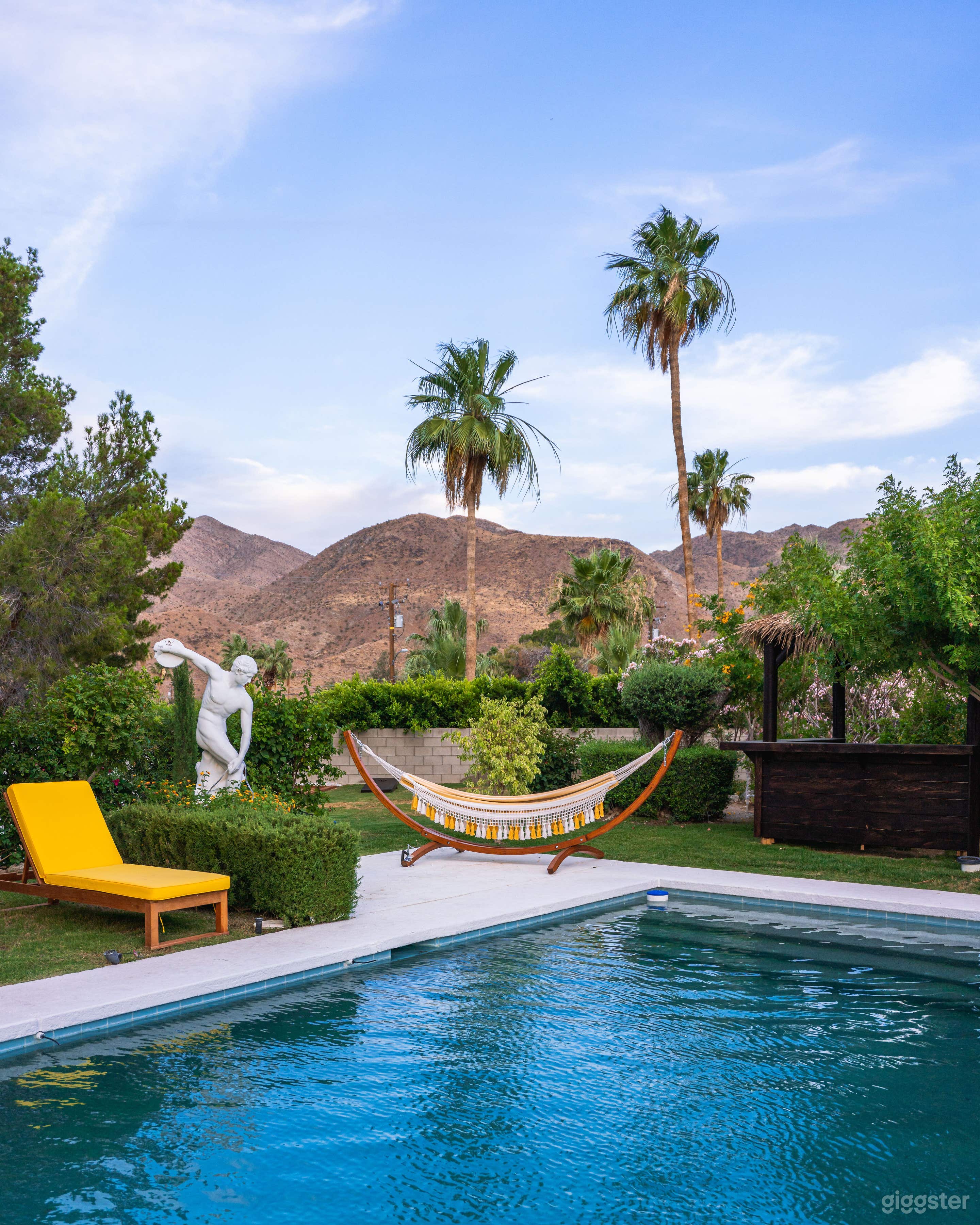 Backyard with mountain views and your very own greek statue