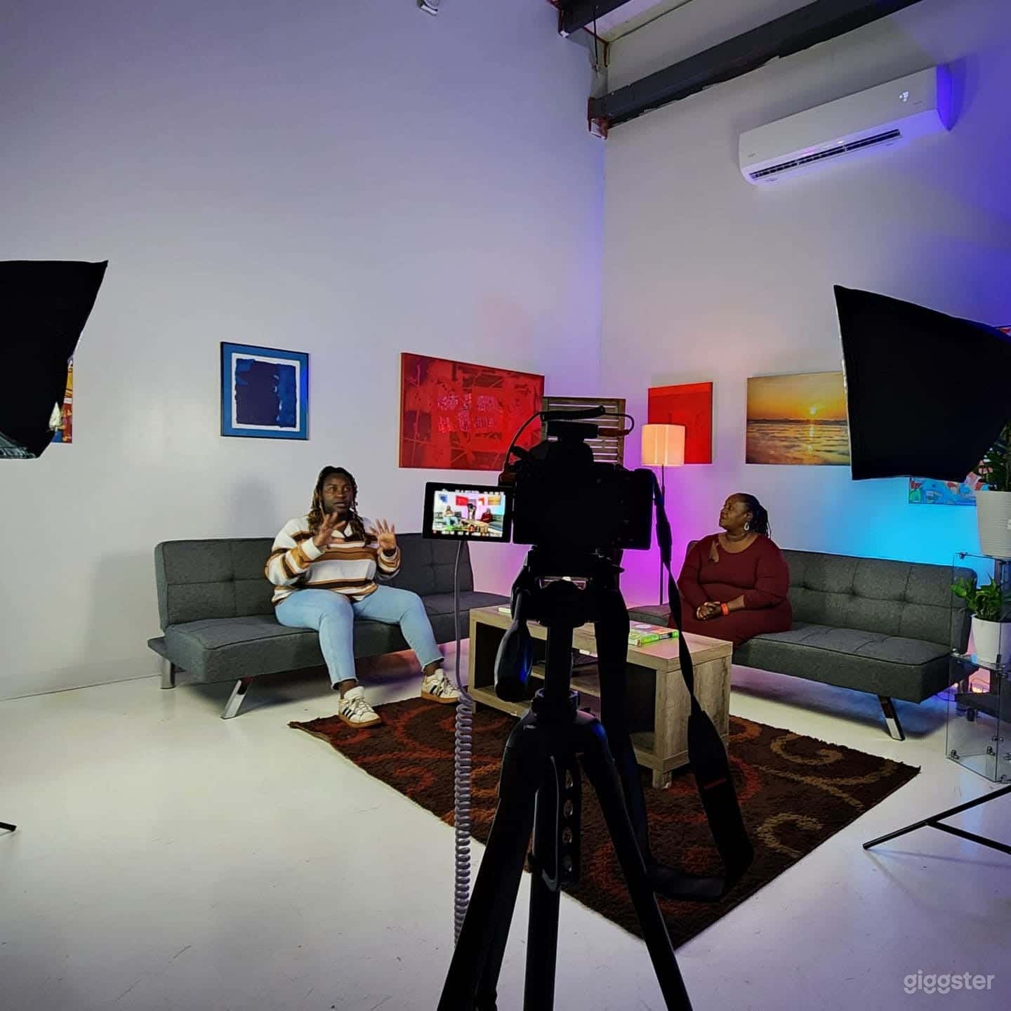 Set of Figuring it Out With U Podcast with Host Kim and Kay