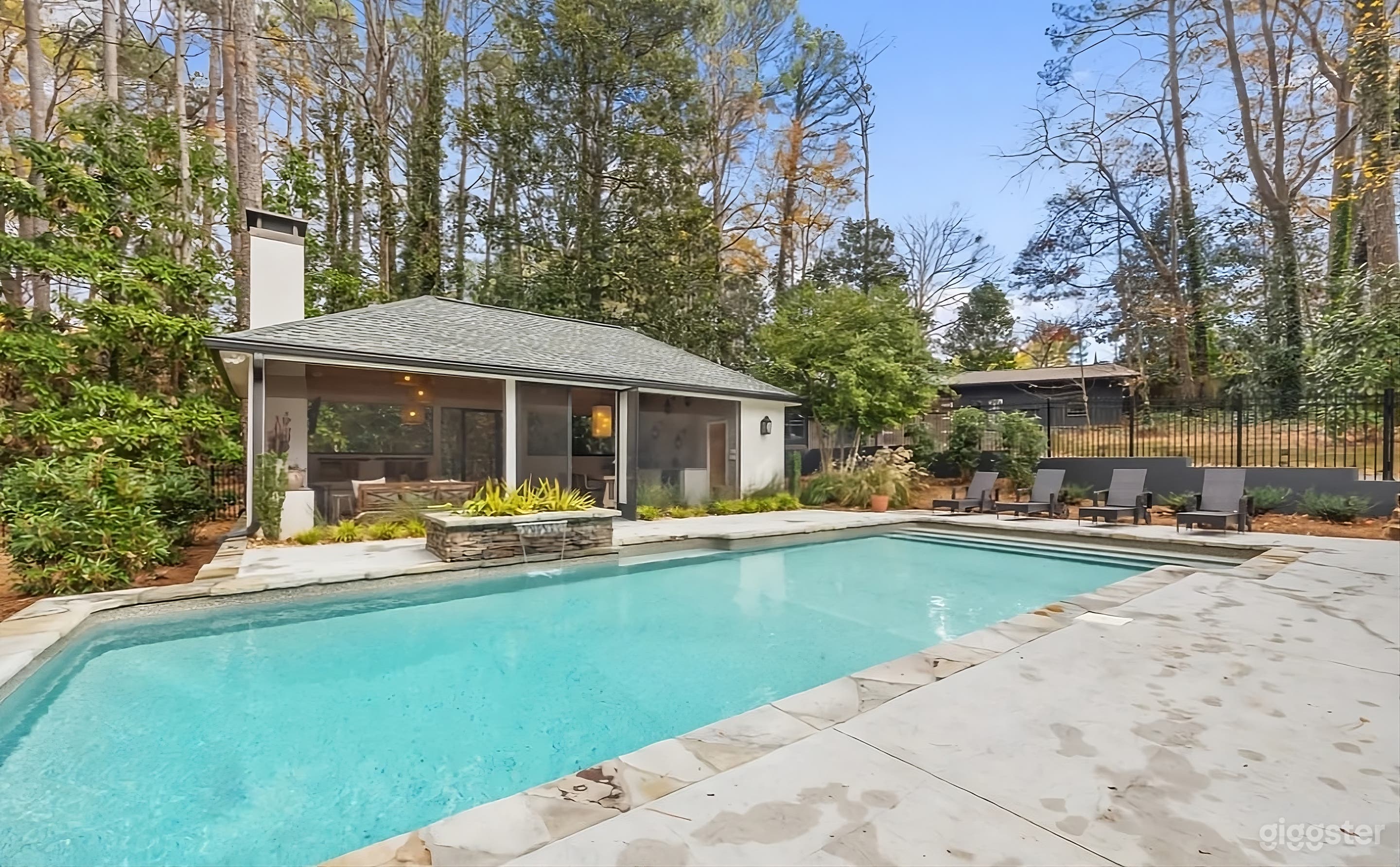 Pool with cabana available. 