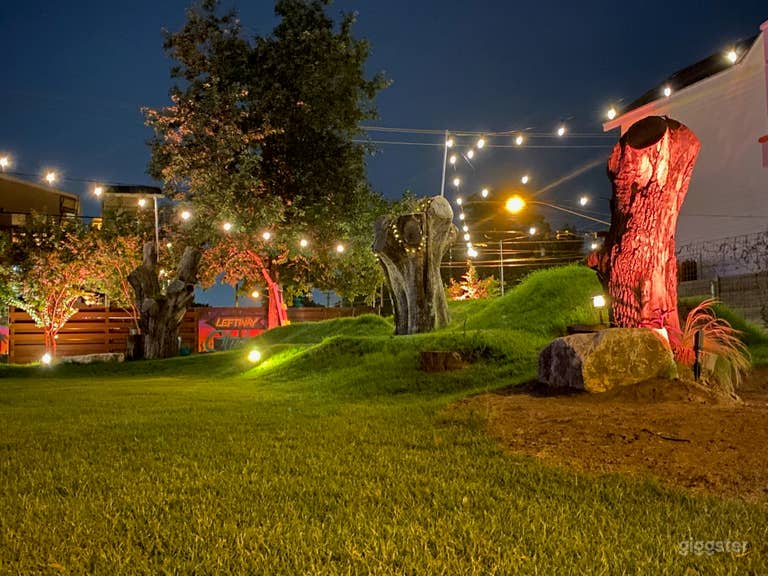  large private events space perfect for happy hour, VIP events / screenings, lighting, audio &amp; video, pergola &amp; bathrooms, easy load in 