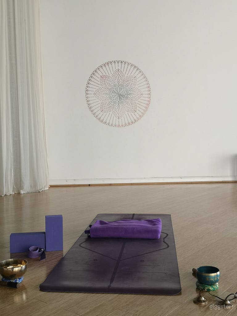  Mandala stencil on white wall 