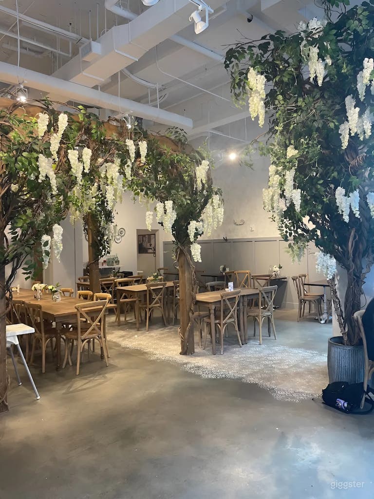  Cozy French-Inspired Café with Rustic Charm & Floral Accents (NAVY YARD) 