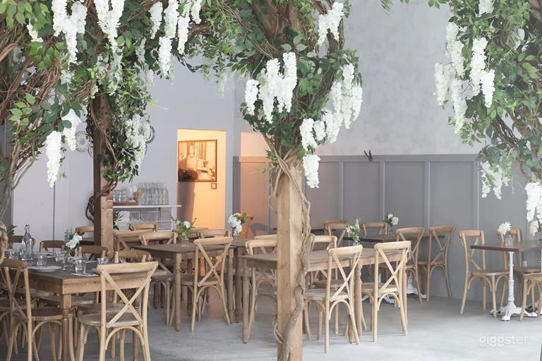  Cozy French-Inspired Café with Rustic Charm & Floral Accents (NAVY YARD) 