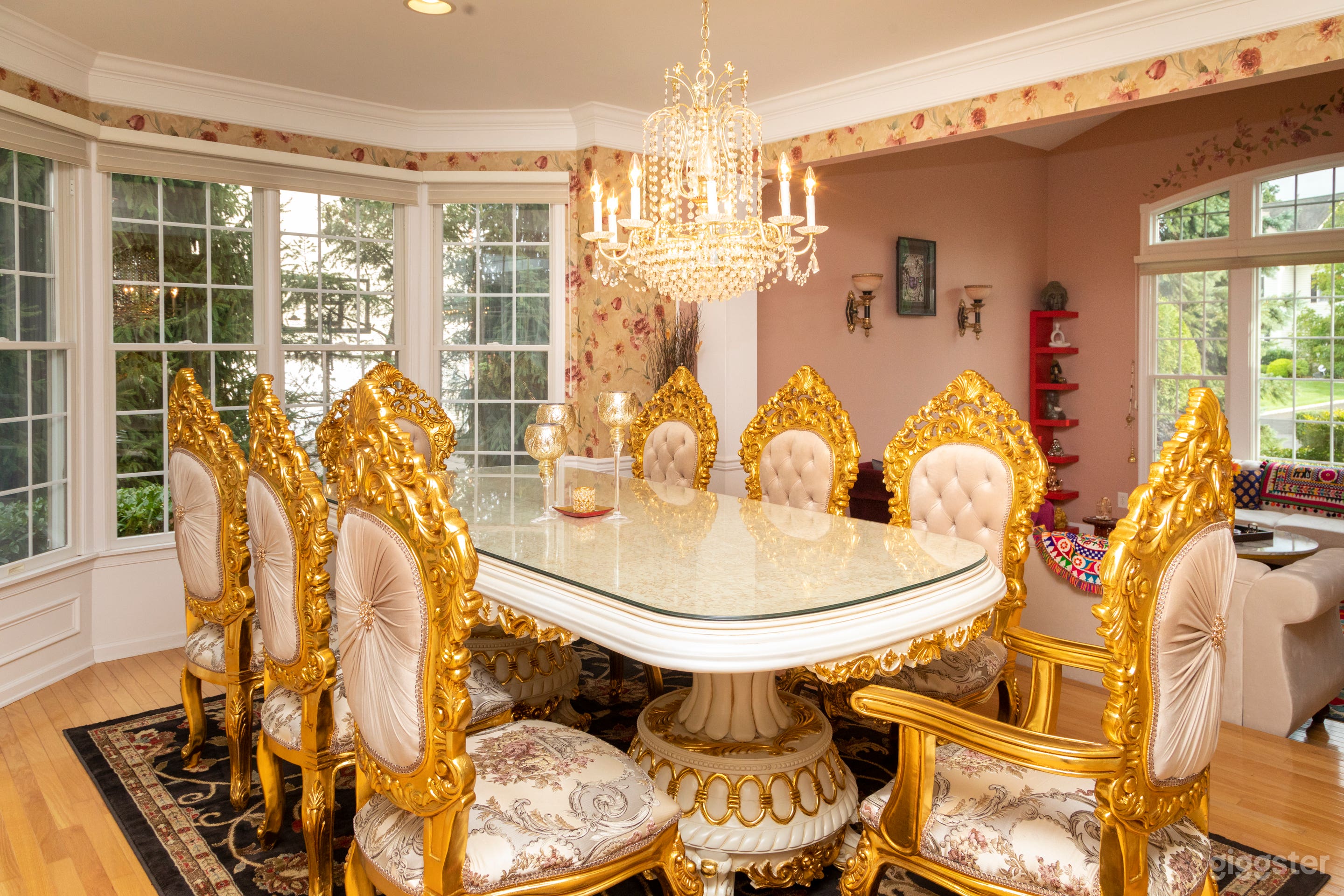 Majestic Formal dining area with Egyptian style decor