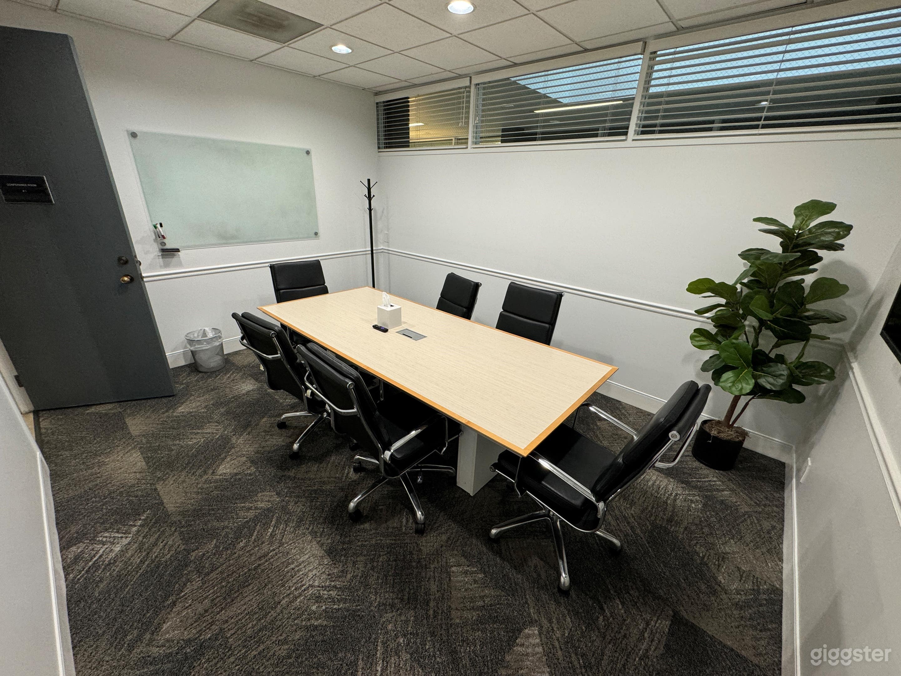 6 person meeting room with natural light