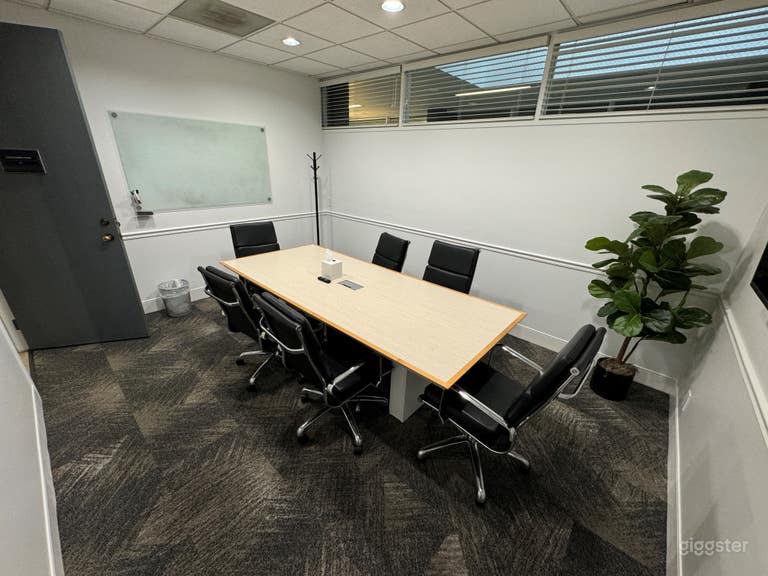  6 person meeting room with natural light 