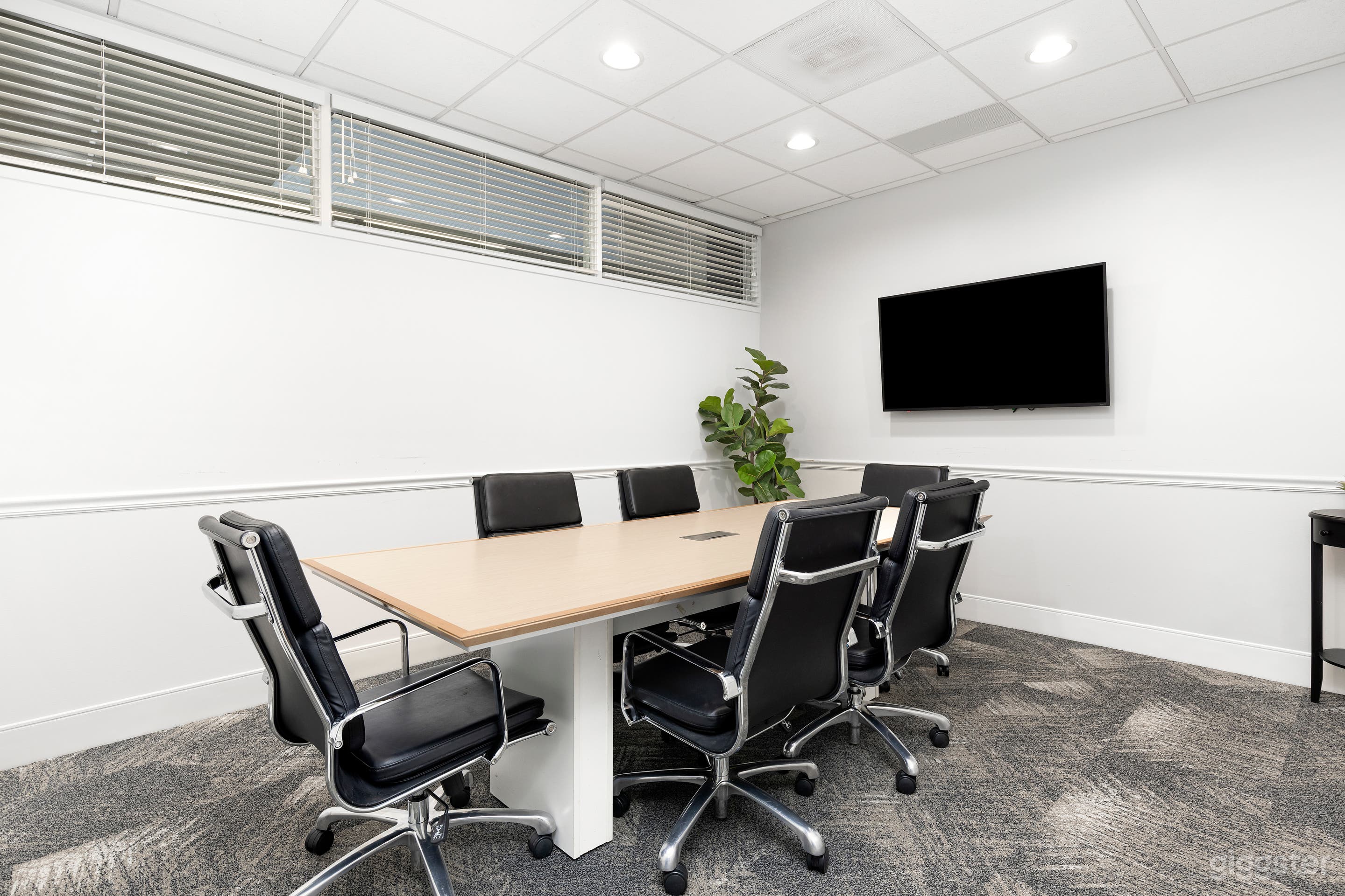 6 person meeting room with natural light