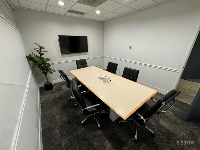  6 person meeting room with natural light 
