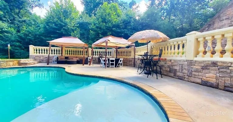  Elegant Estate Pool with Wooded Views & Spa 
