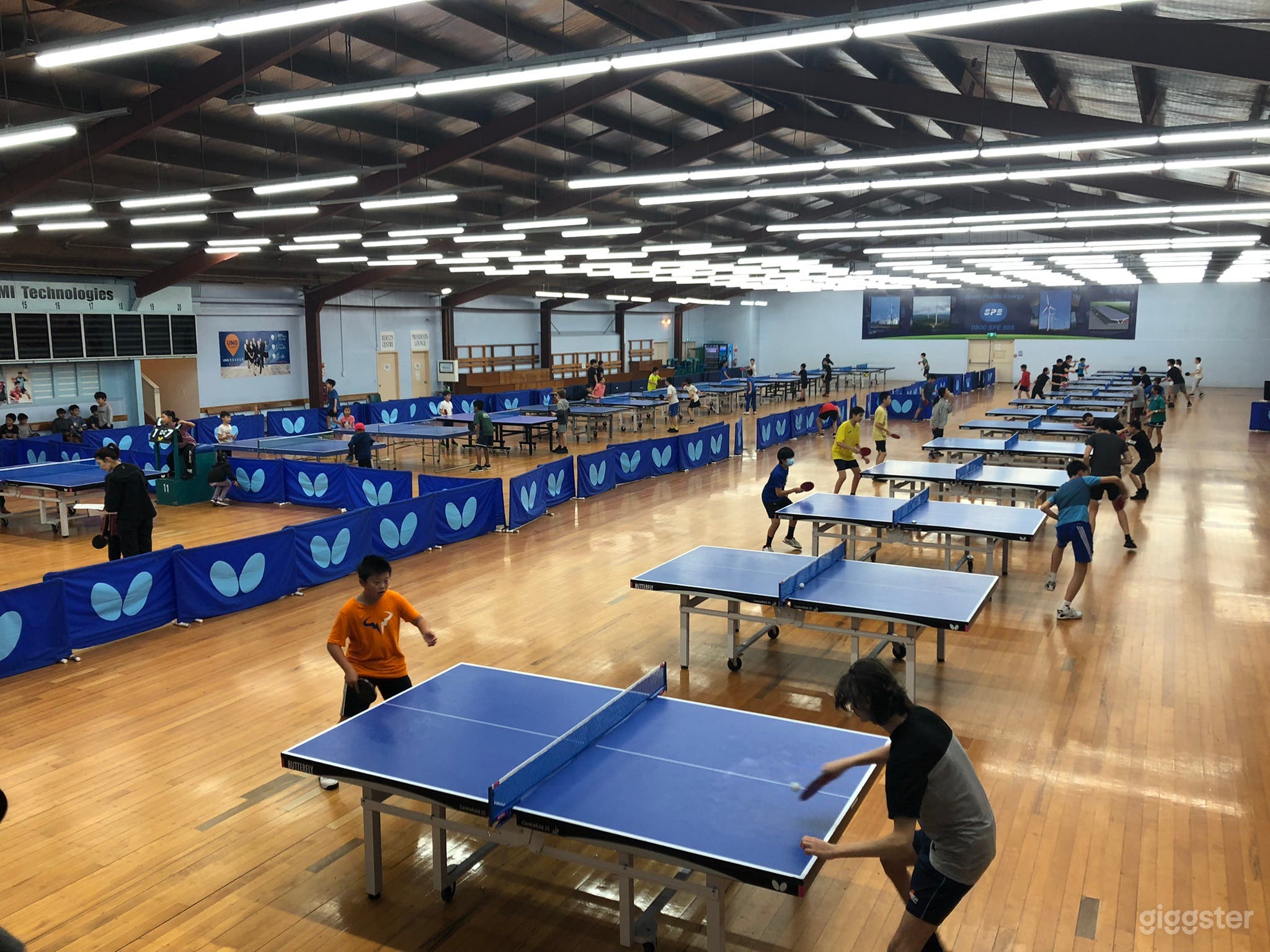 Auckland Table Tennis Stadium playing area