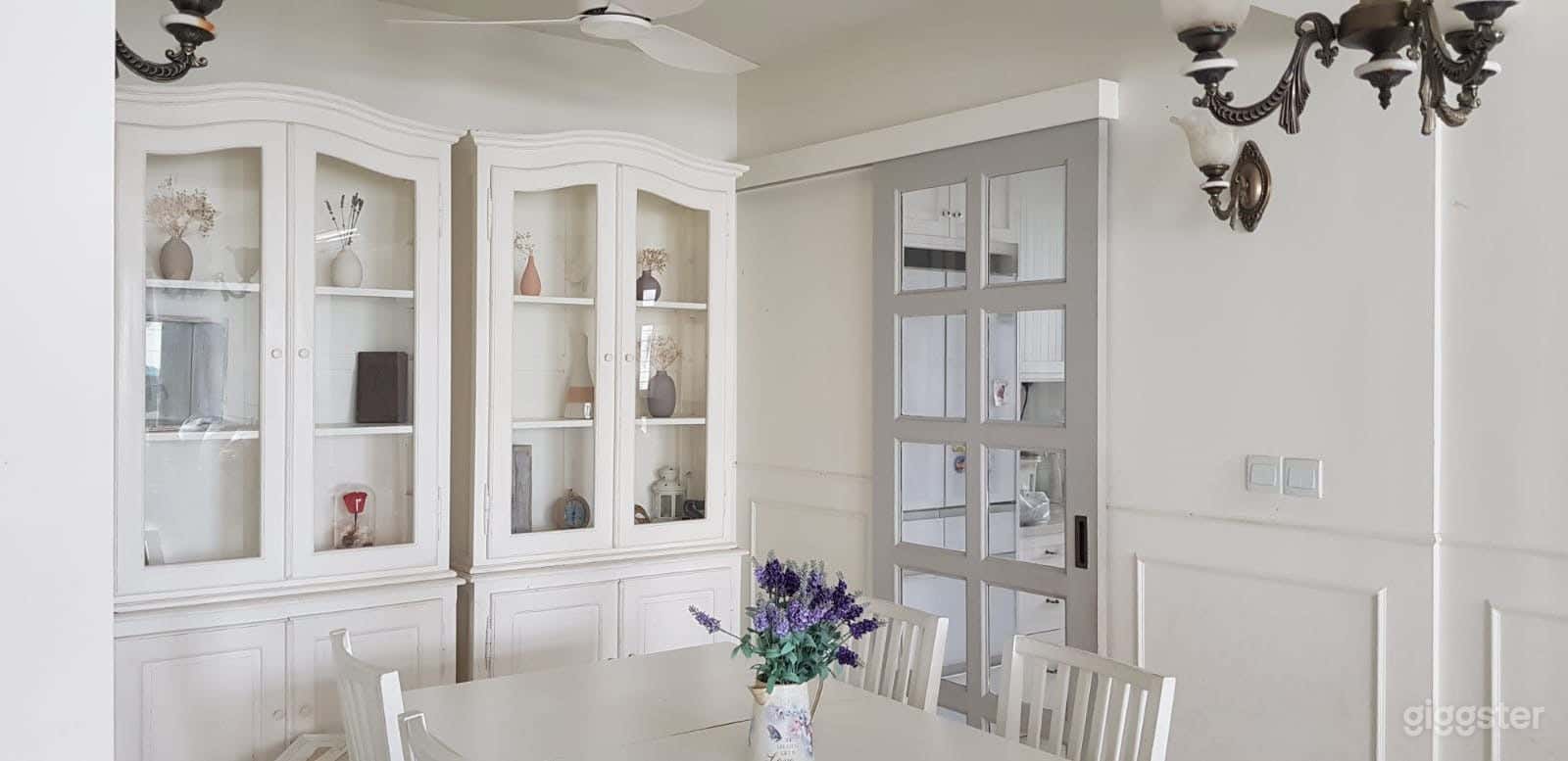 View of dining table with French country