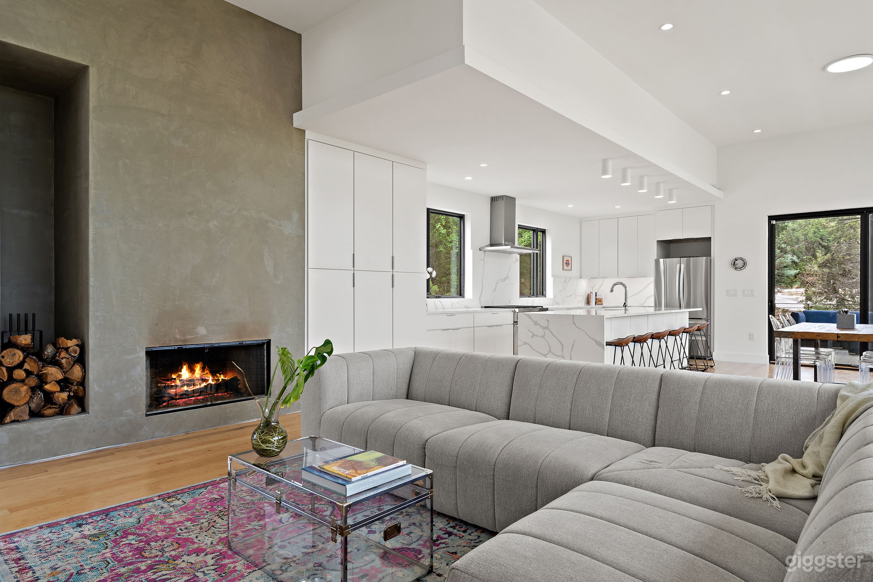 Main 2nd floor with open floor plan including living, kitchen and dining.