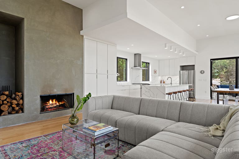  Main 2nd floor with open floor plan including living, kitchen and dining. 