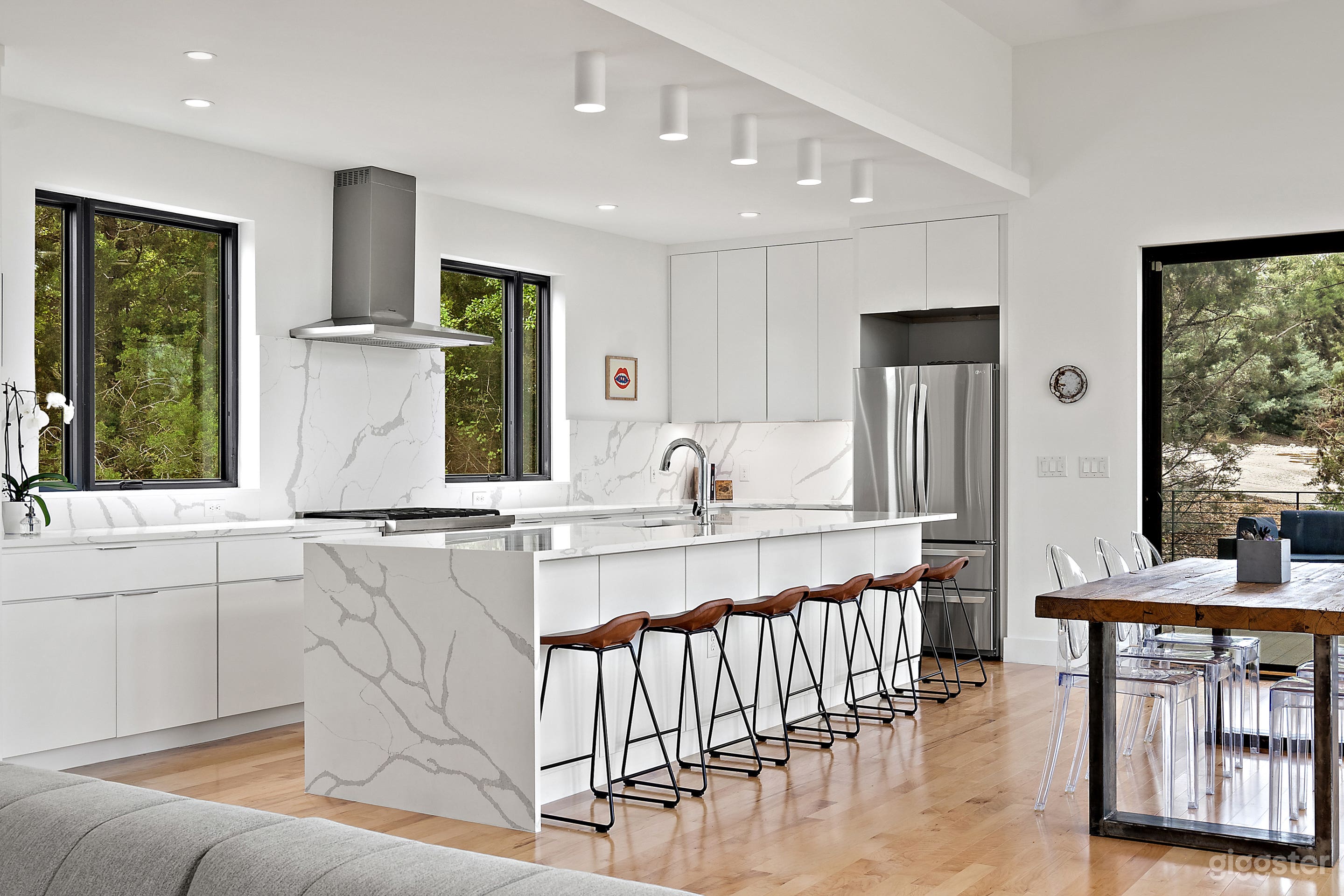 Chef's kitchen with all Thermador appliances.