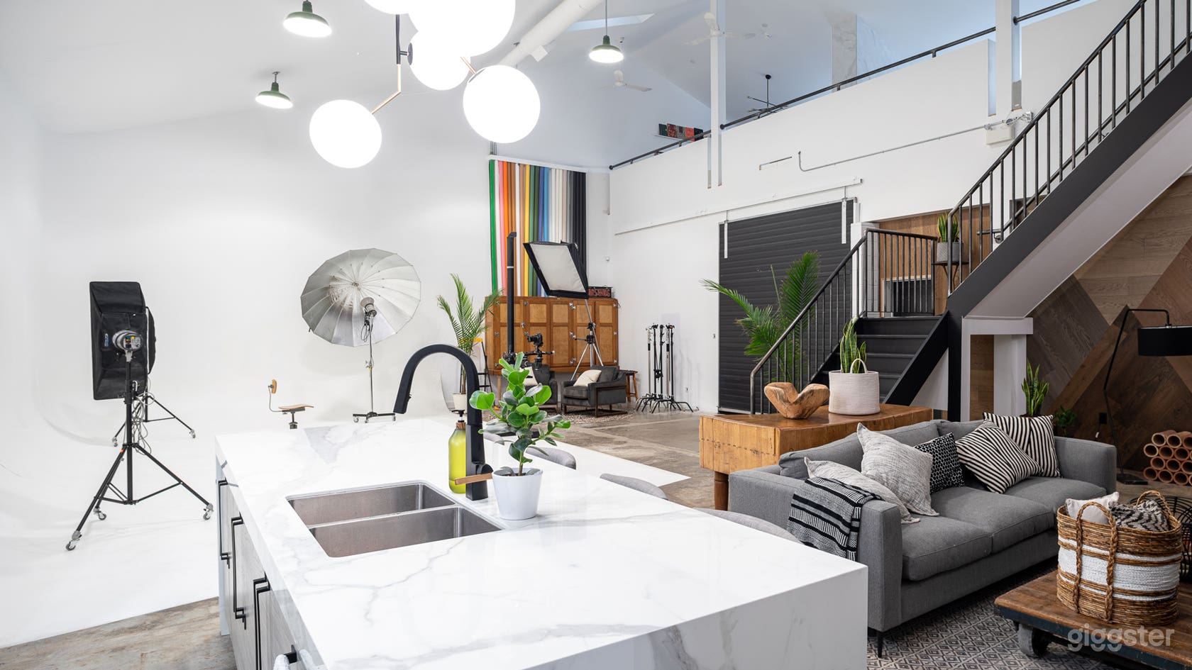 View from kitchen showing interior garage door. 