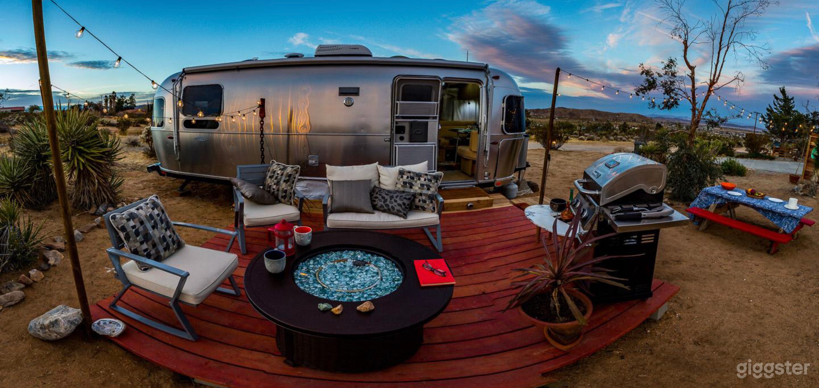 The Airstream and deck