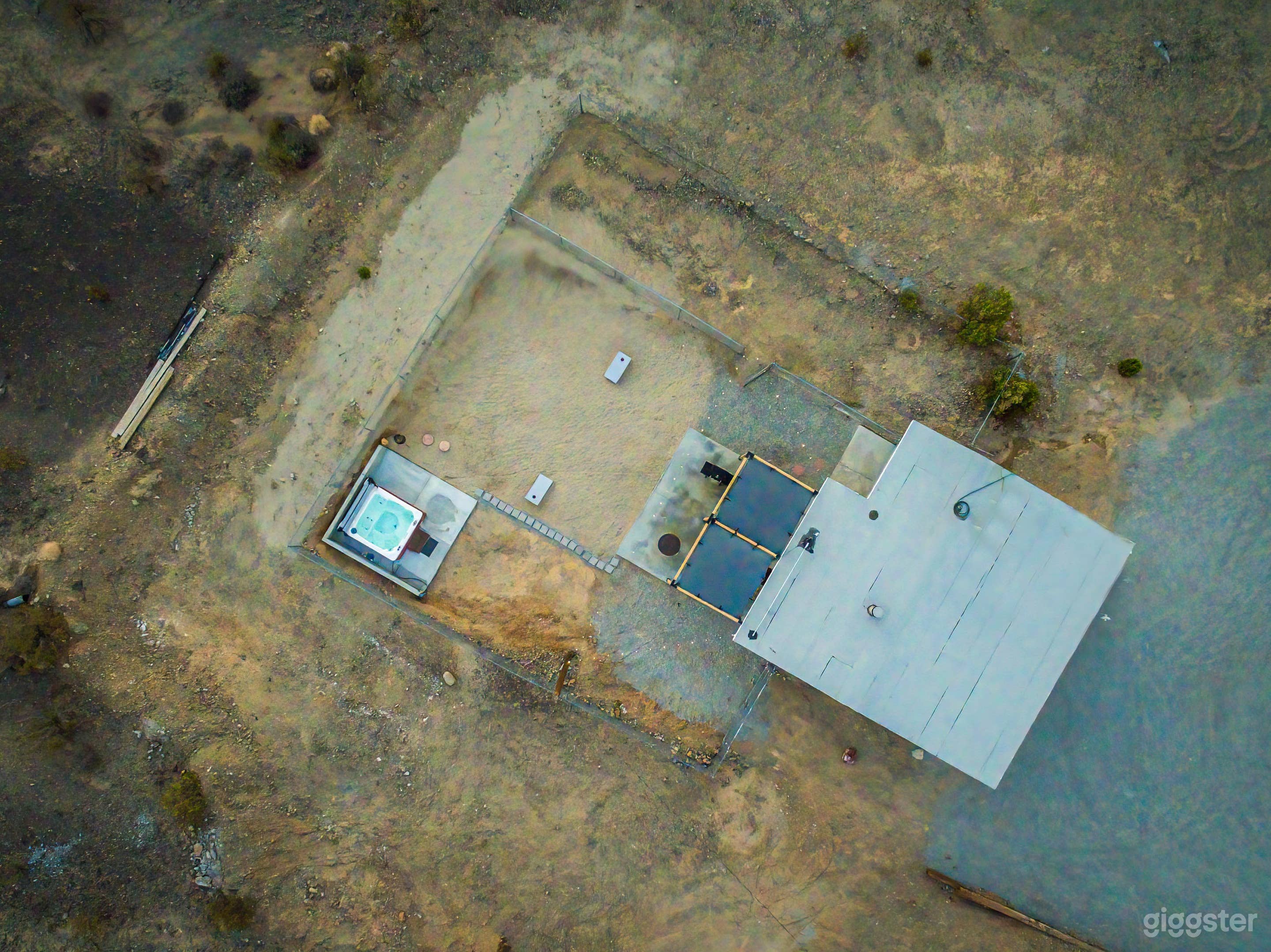 Arial view of homestead and backyard