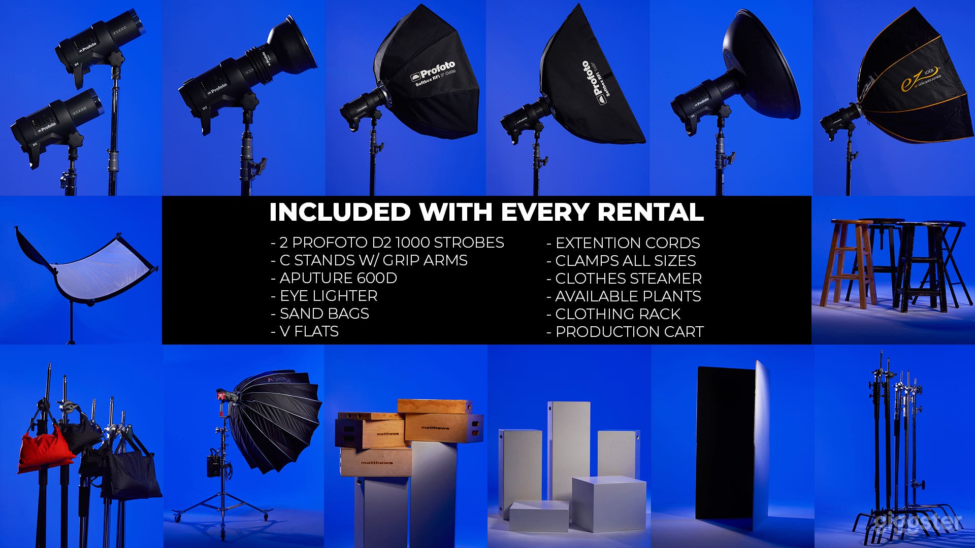 Equipment and Props Included with Every Booking 