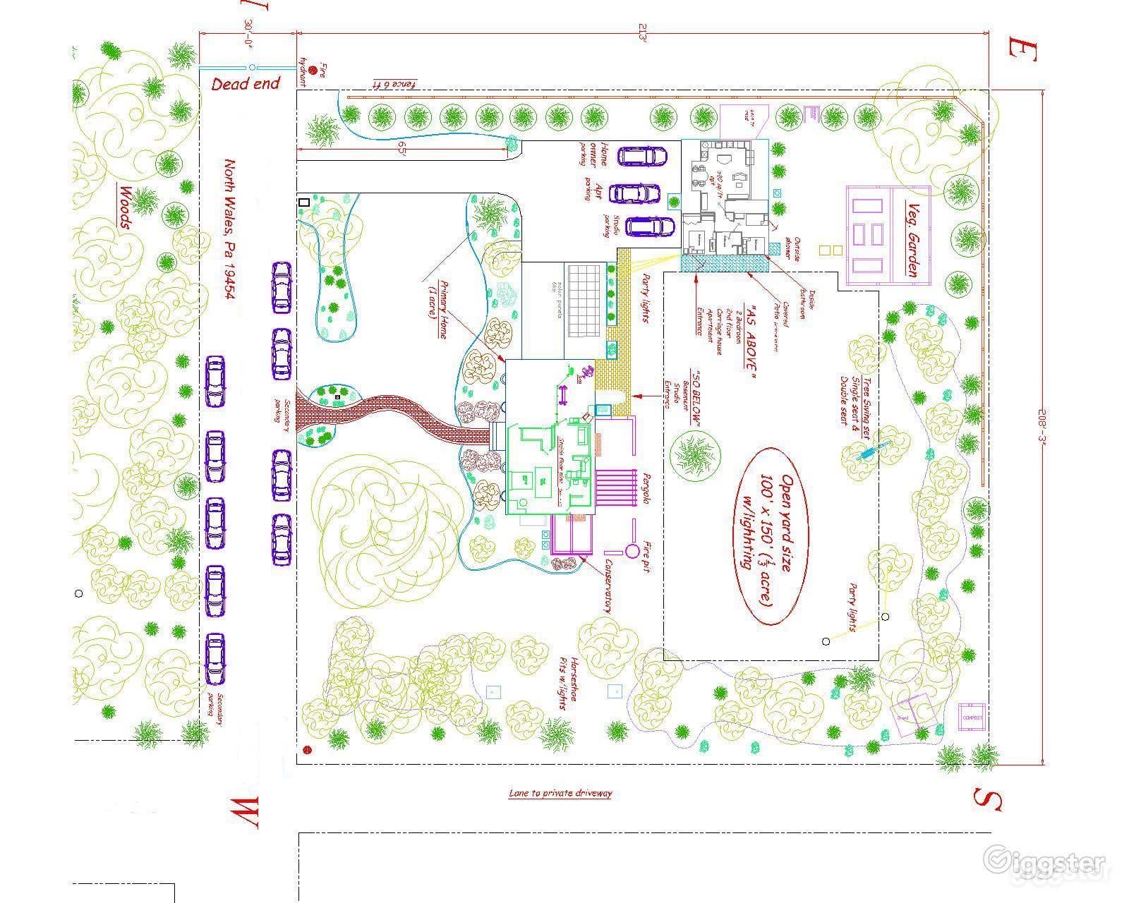 CAD plot plan on entire property