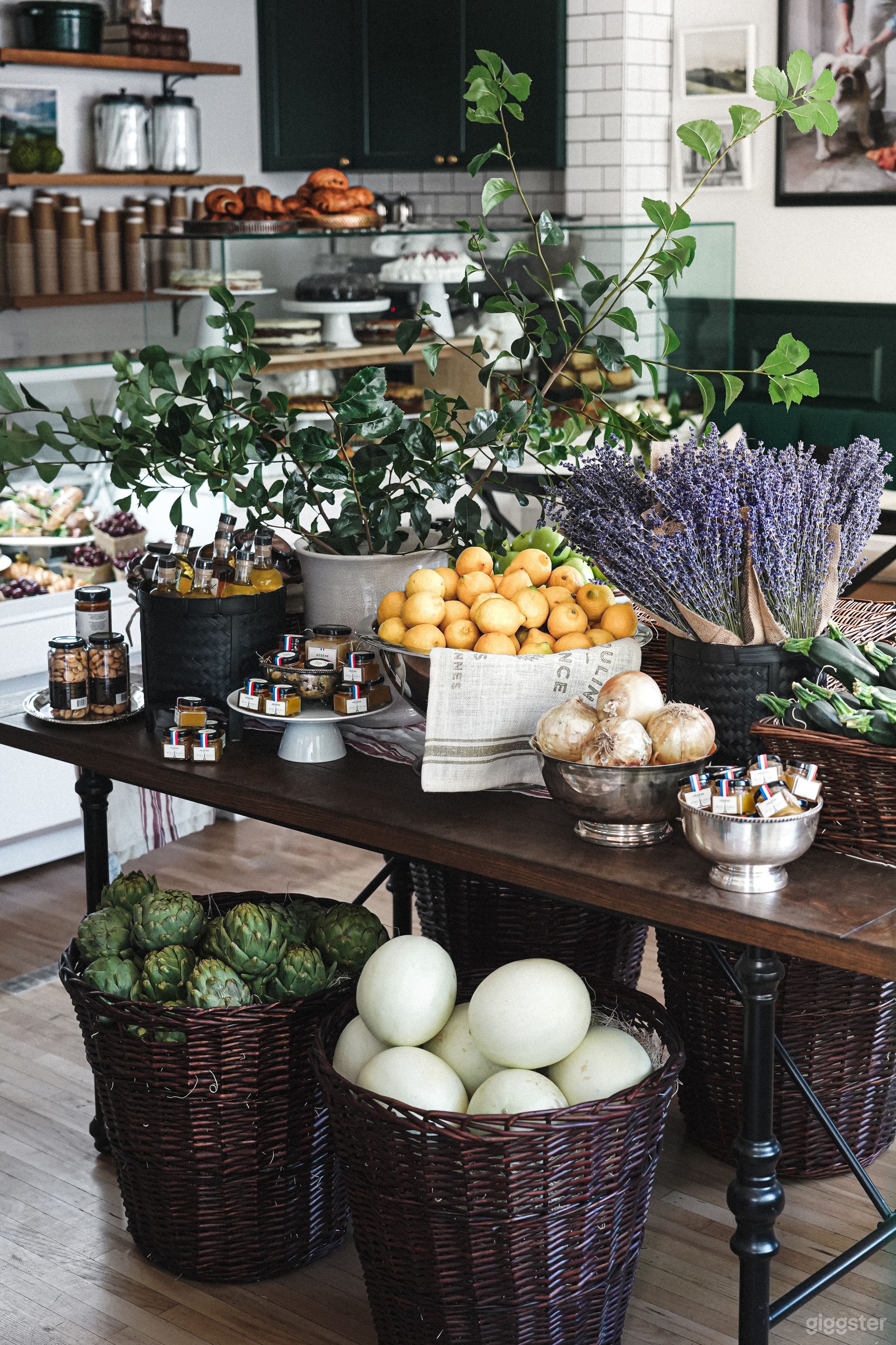 Main harvest table - can also be used for seating