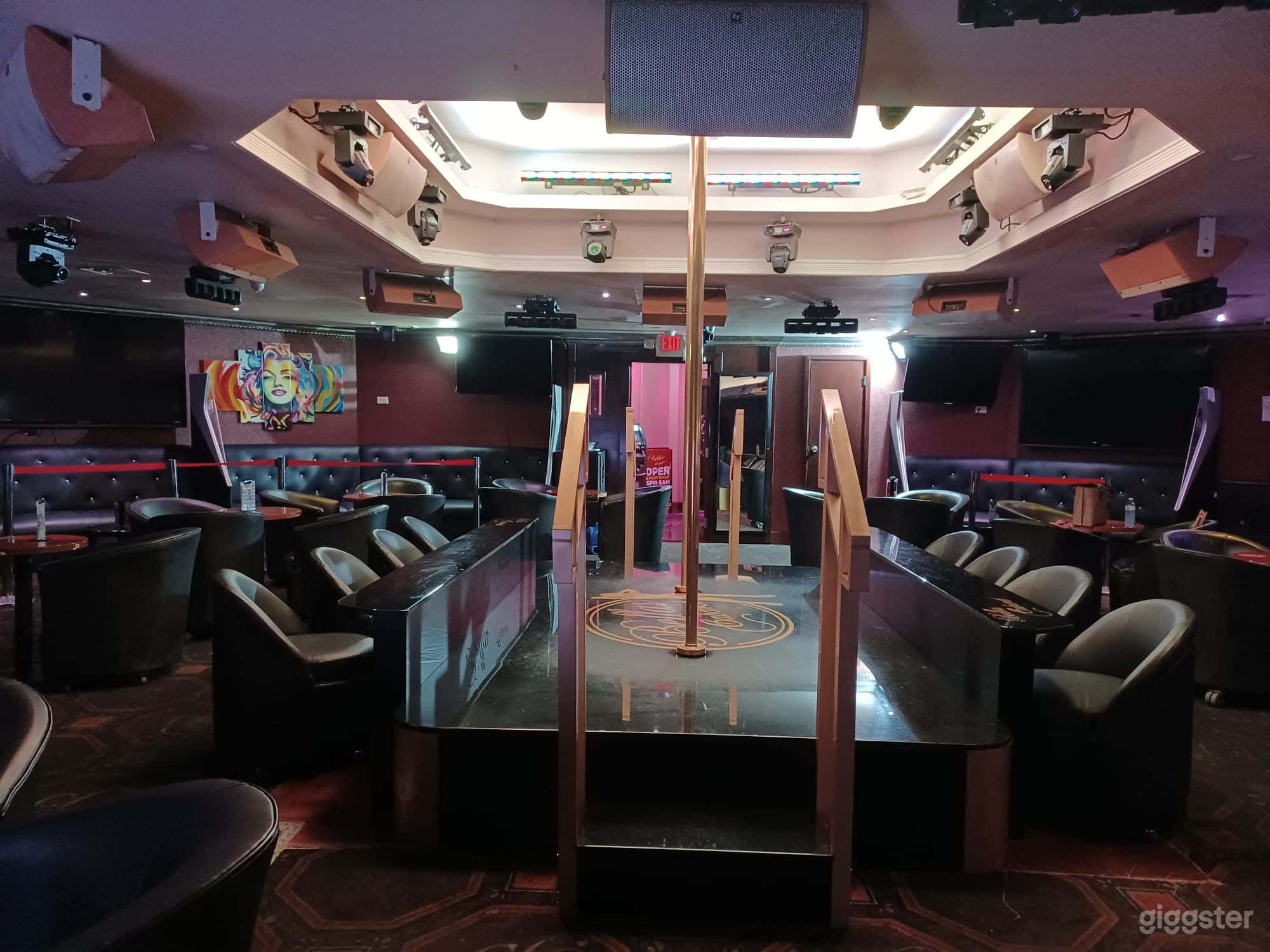 Main Stage, and center of the club floor.