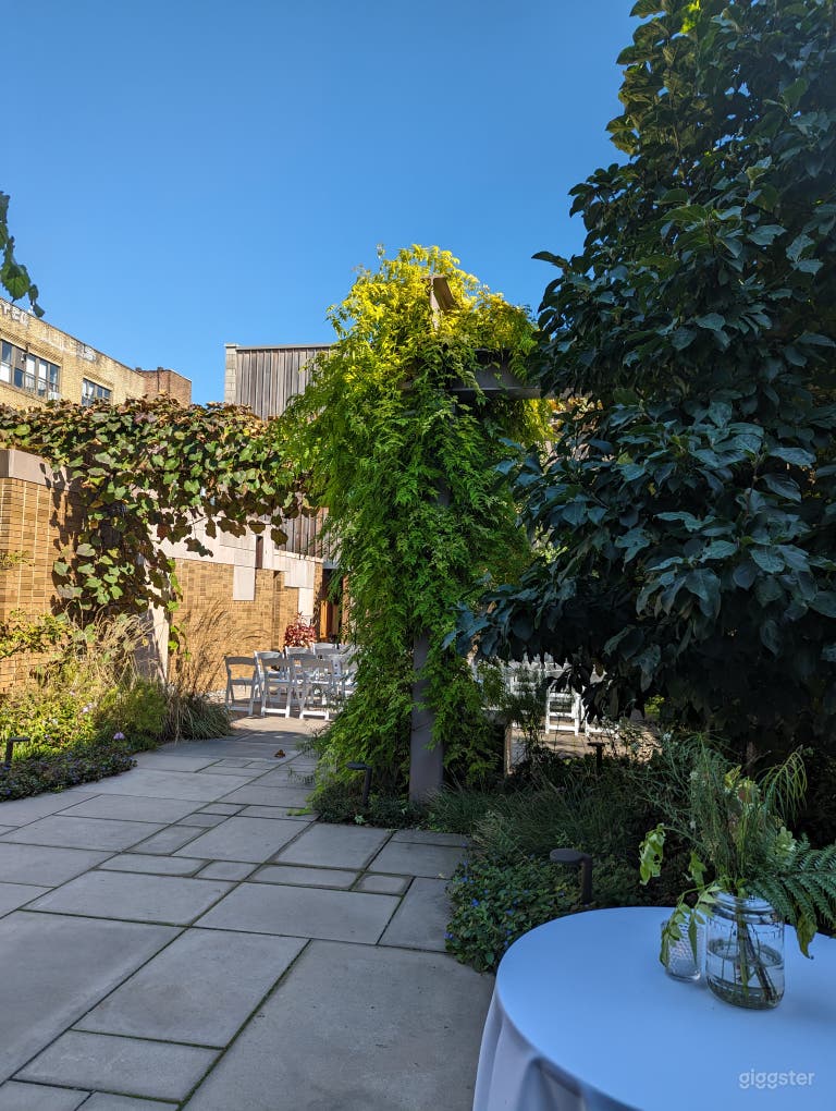  Garden set up for a wedding ceremony 