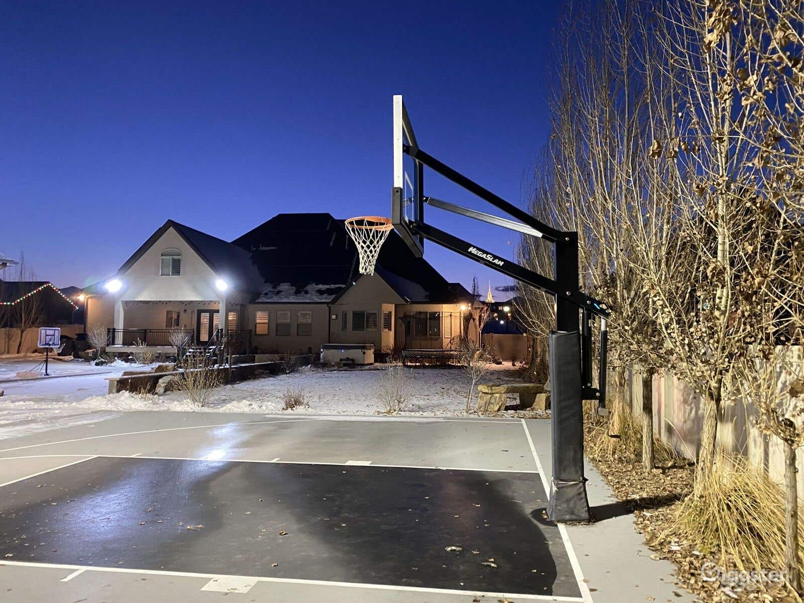 Spacious and Fenced Full Basketball Court  Photo 3