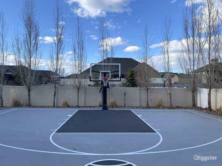  Spacious and Fenced Full Basketball Court  