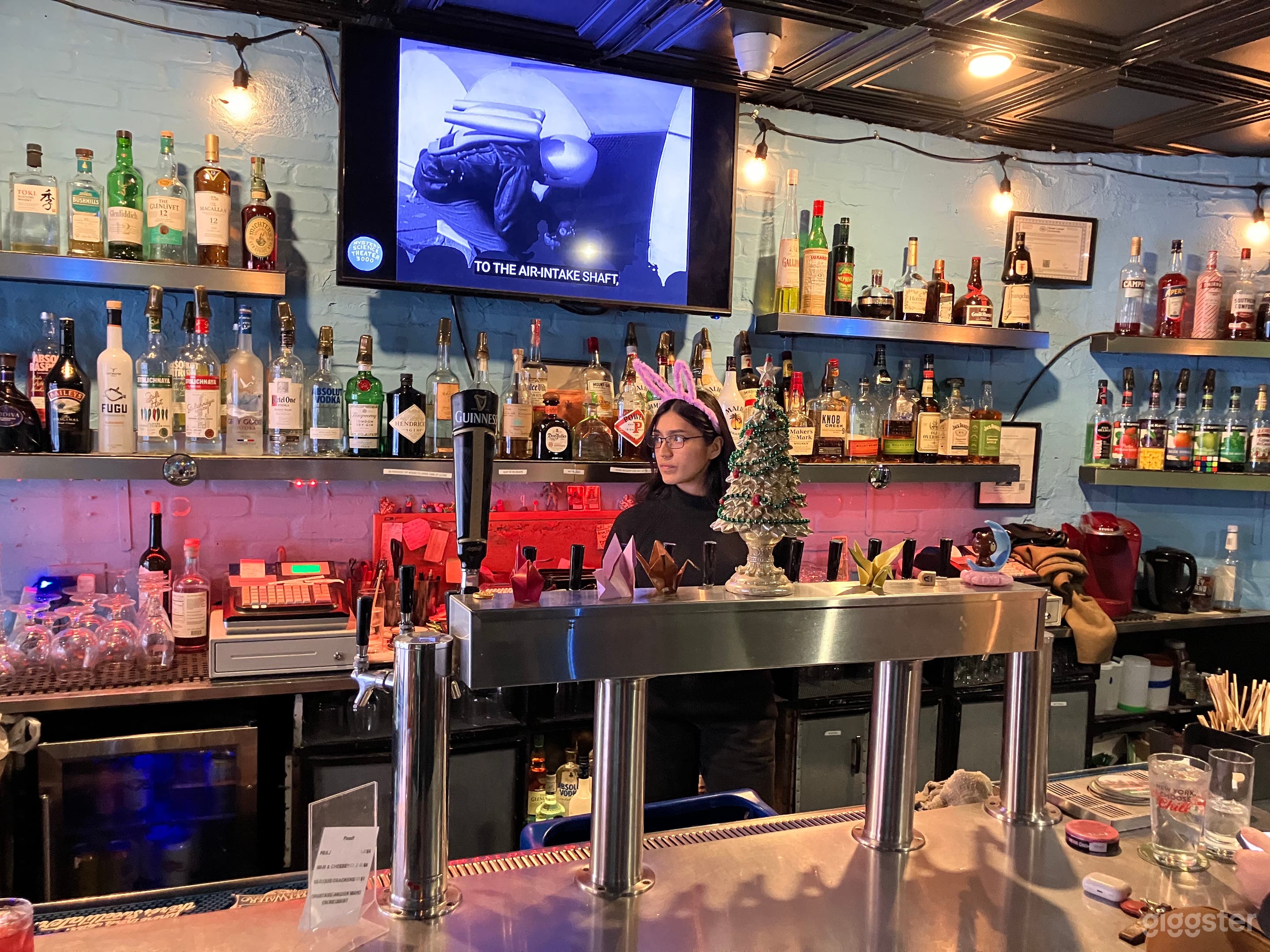 Front view of the bar