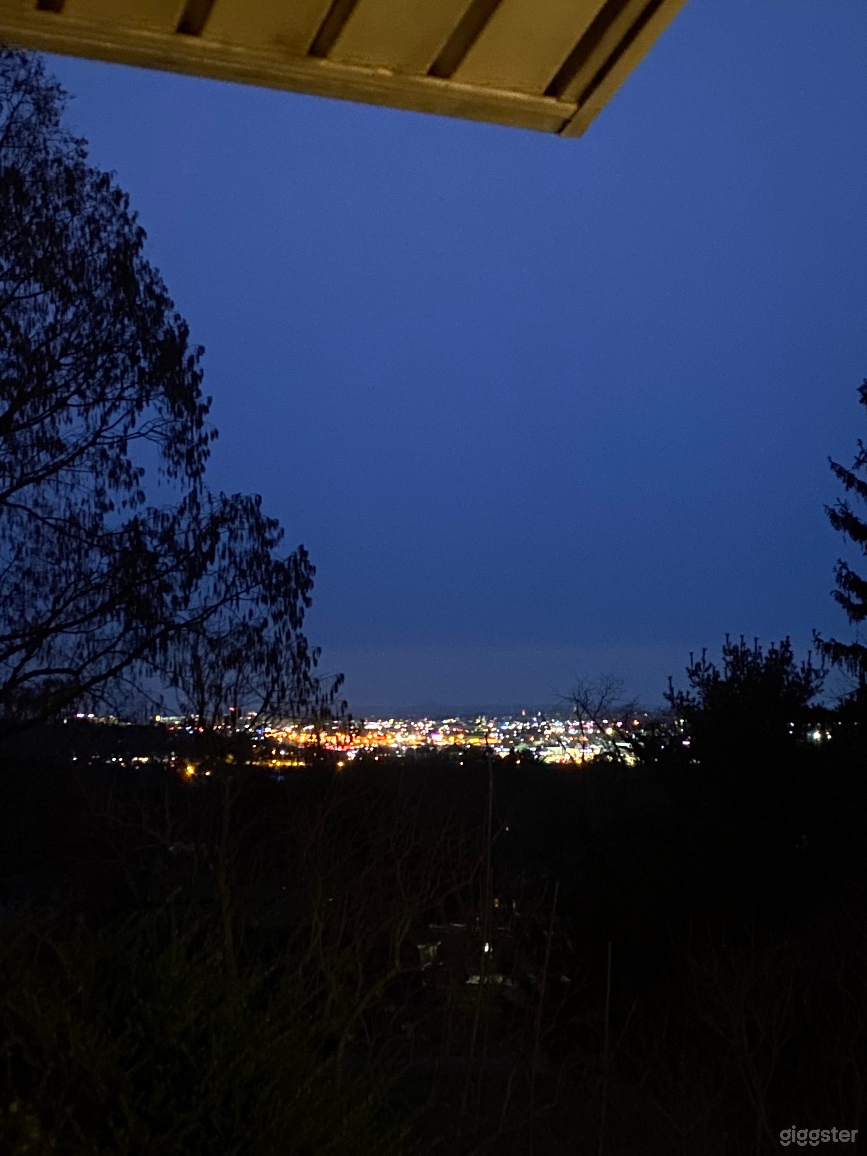 View of Downtown Lancaster at night. 