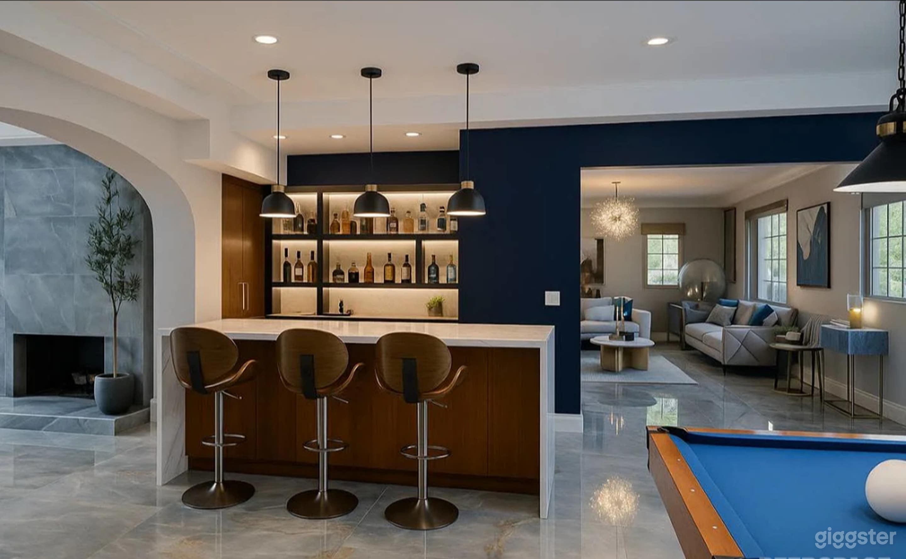 Tarzana Modern Mansion with Pool & Tennis Court Photo 4