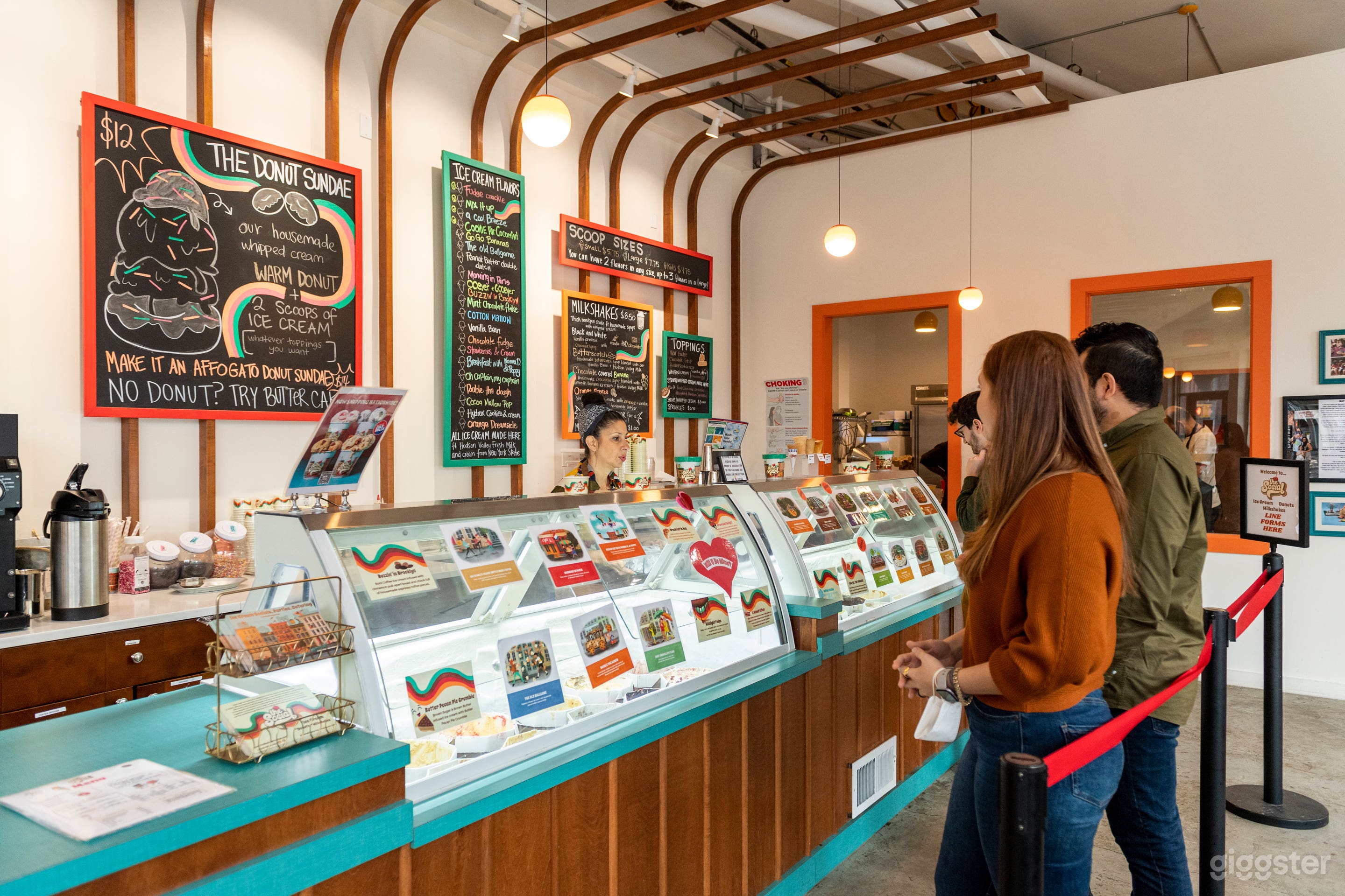 Front of ice cream counter