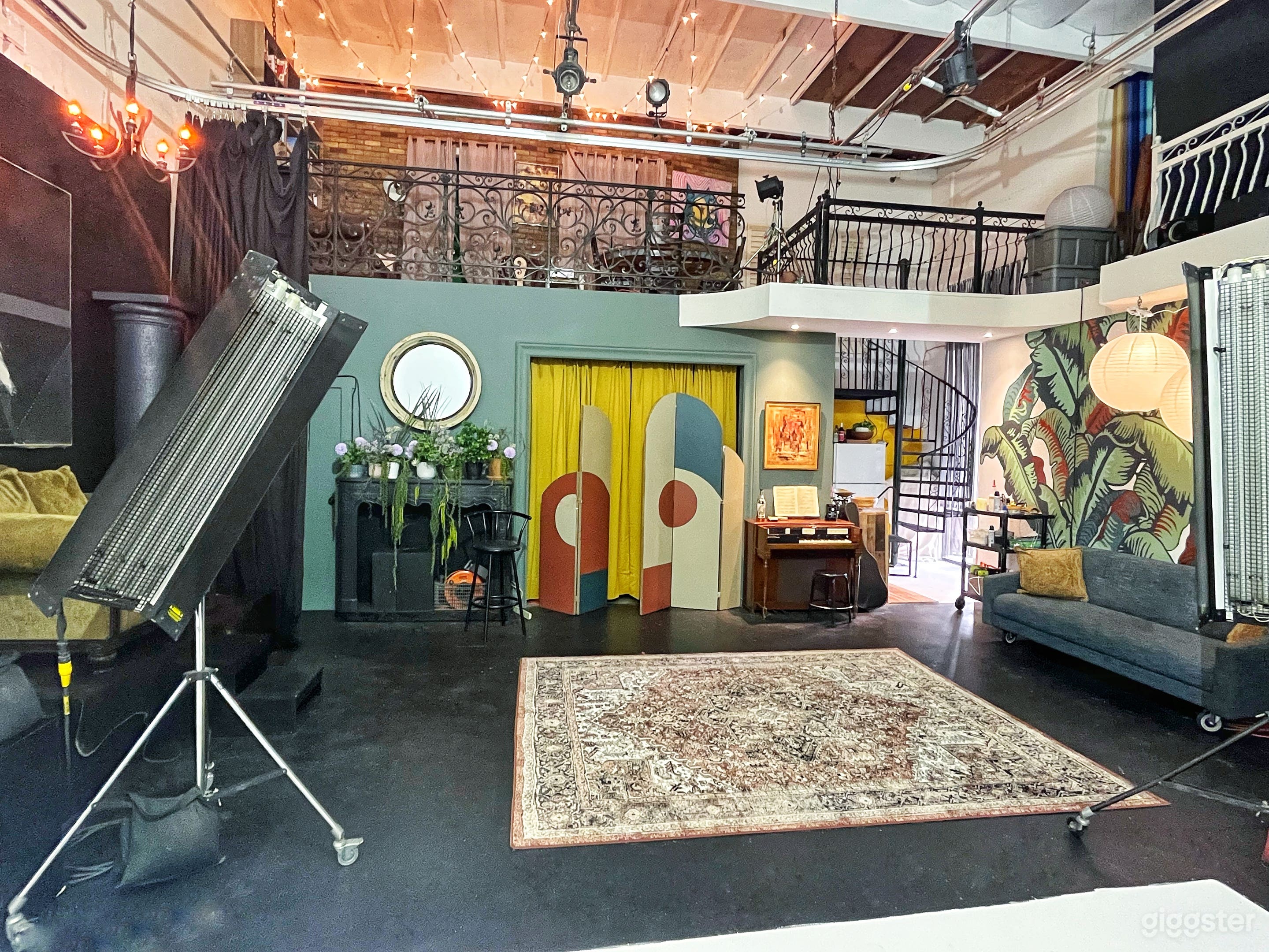 Our main room is furnished with mobile furniture allowing for effortless rearrangement throughout the space.